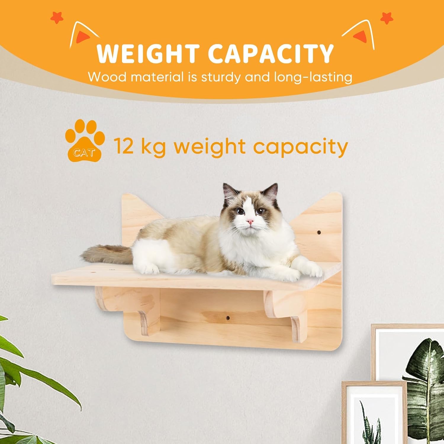 Detalle de LADVATKIN Katzen Wandregale Set mit 3 Stufen