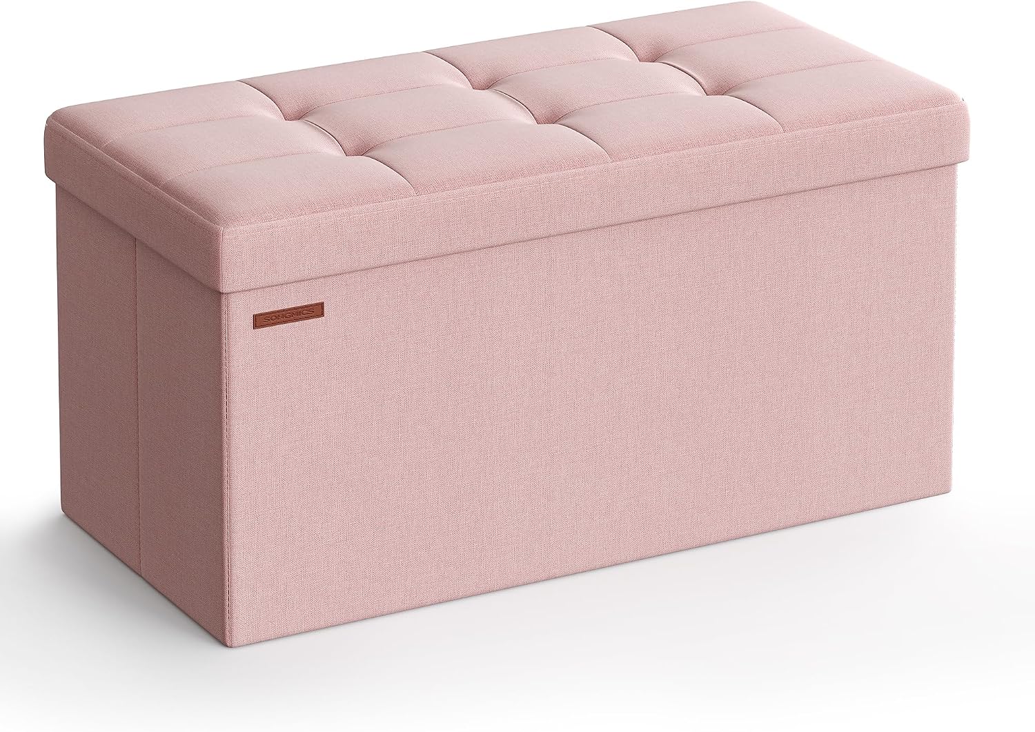 Detalle de SONGMICS Minota LSF047R51 Foldable Storage Ottoman, Tufted, 76 x 38 x 38 cm