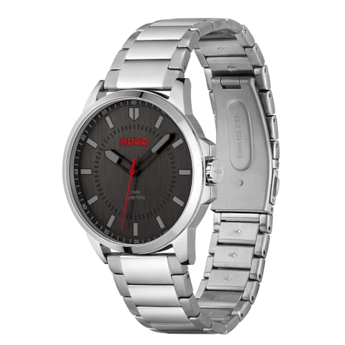 Thumbnail 1 de HUGO Analogue Quartz Watch for Men – First Collection, Silver Stainless Steel Bracelet