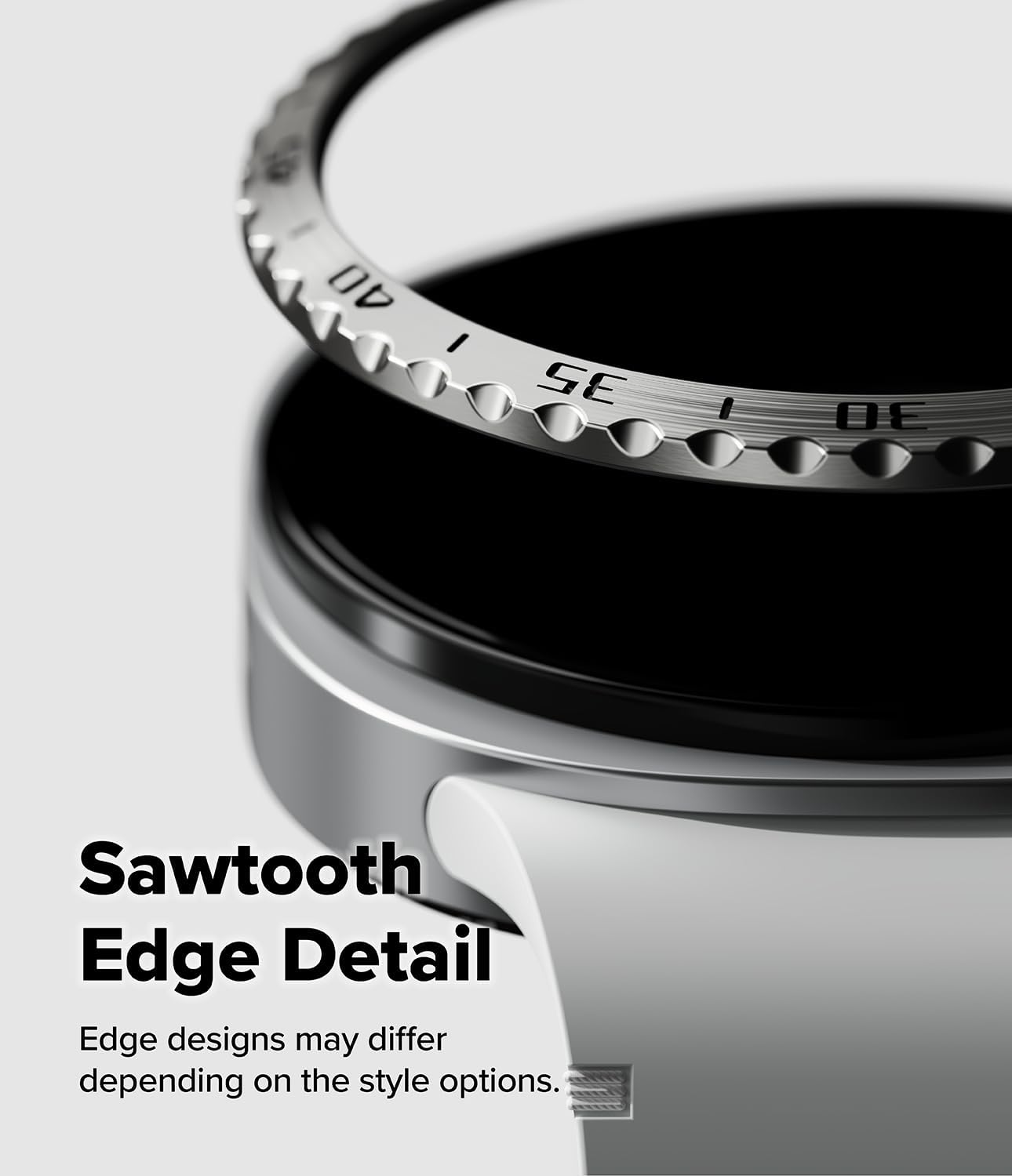 Detalle de Ringke Bezel Styling for Samsung Galaxy Watch 8 44mm – Classic Silver Bezel Ring