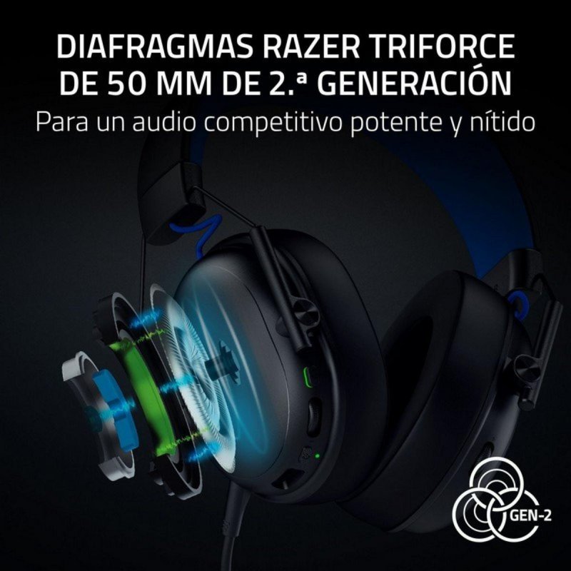 Detalle 2 de Razer BlackShark V3 X Hyperspeed for PlayStation inalámbricos con Bluetooth 7.1 (Negros)