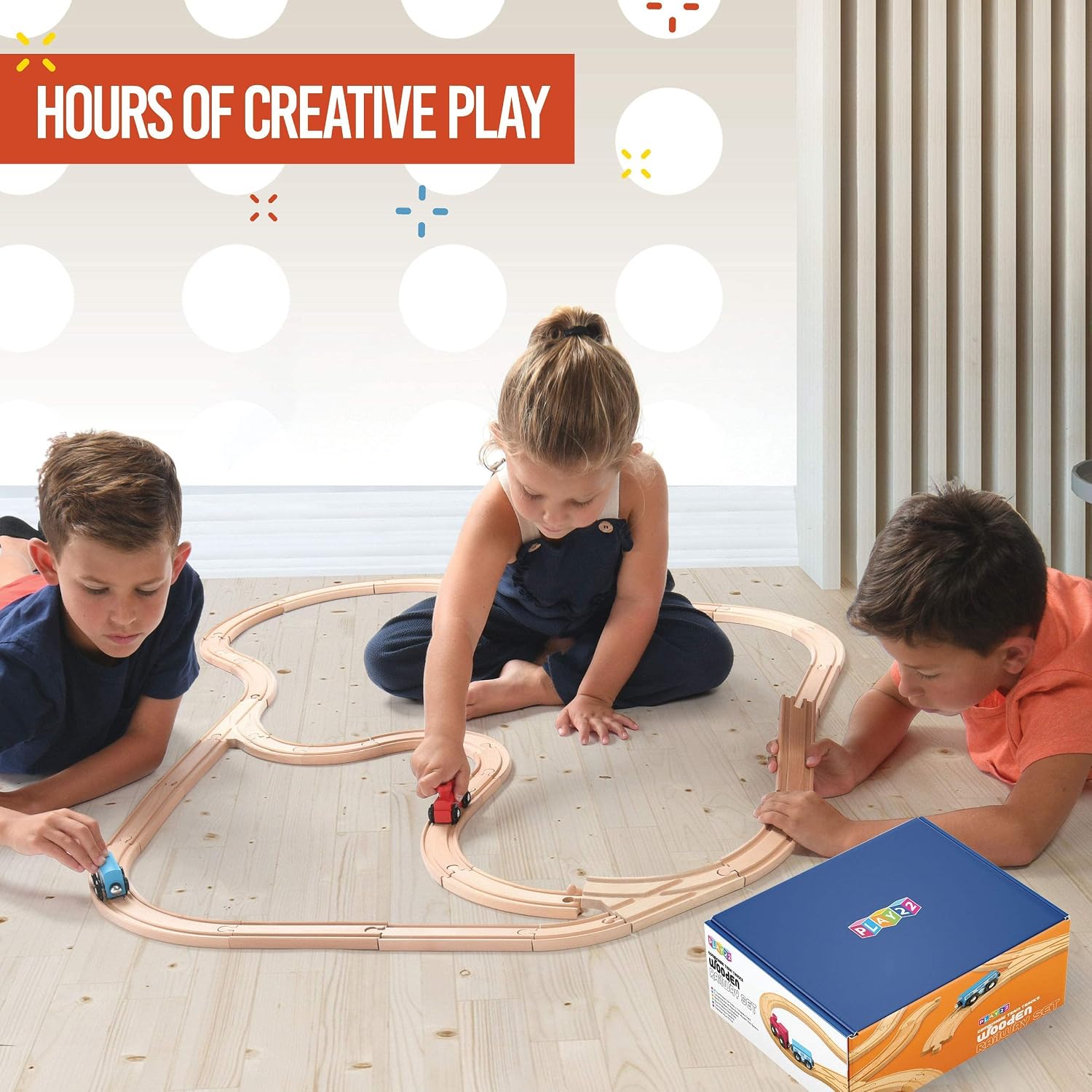 Detalle 2 de Play22 Wooden Train Tracks 52pc ๐