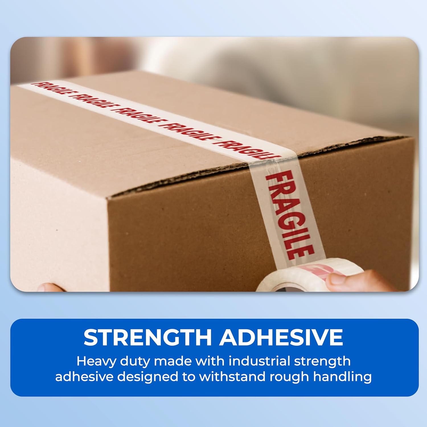 Thumbnail 2 de Double Dragon Extra Thick Fragile Printed Tape – 48mm x 66m (Pack of 3)