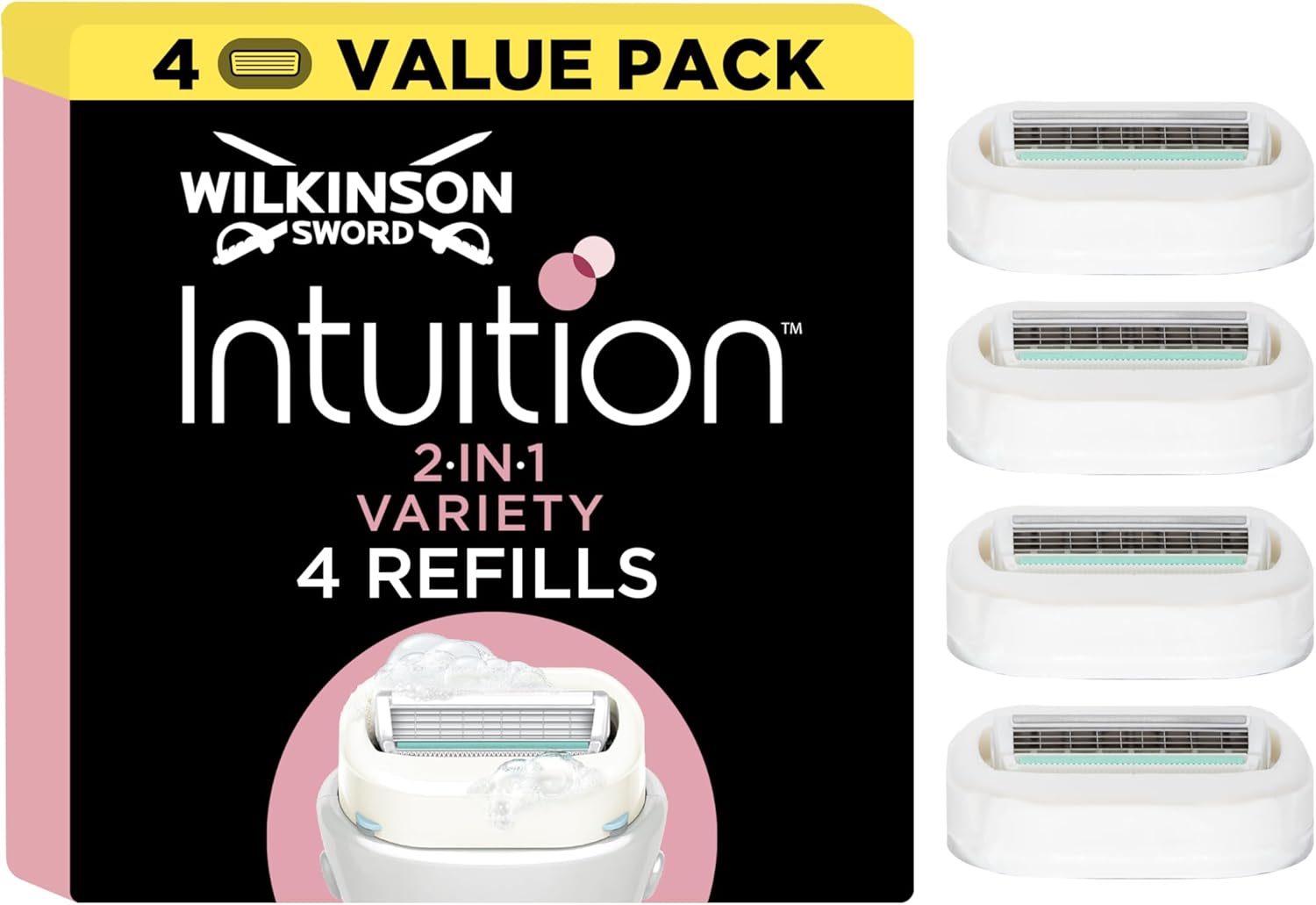 Detalle de Recharge de lames Wilkinson Sword Intuition 2-en-1 Ultra Moisture – Pack 3 + 1 gratuite