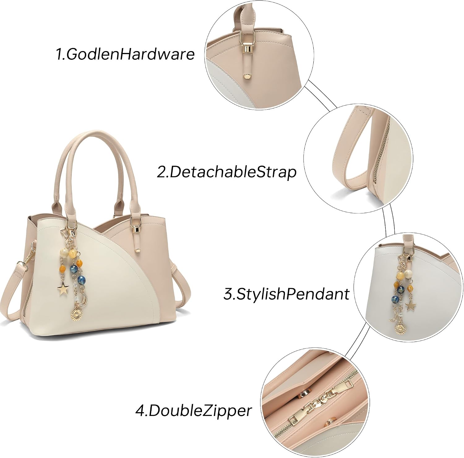 Detalle 2 de GEMIU Satchel Handbag with 3 Compartments