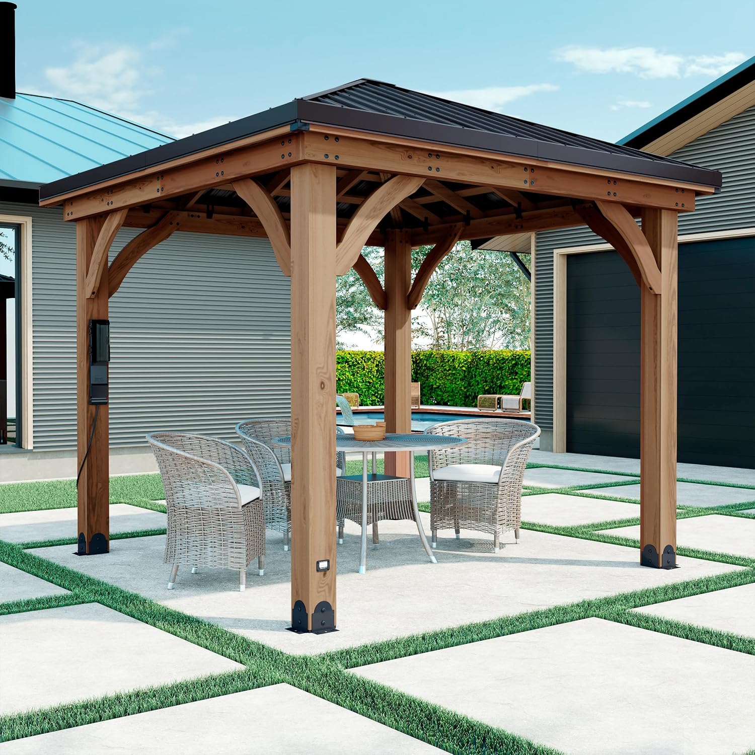 Detalle de Backyard Discovery Cedar Wood Gazebo 10' x 10