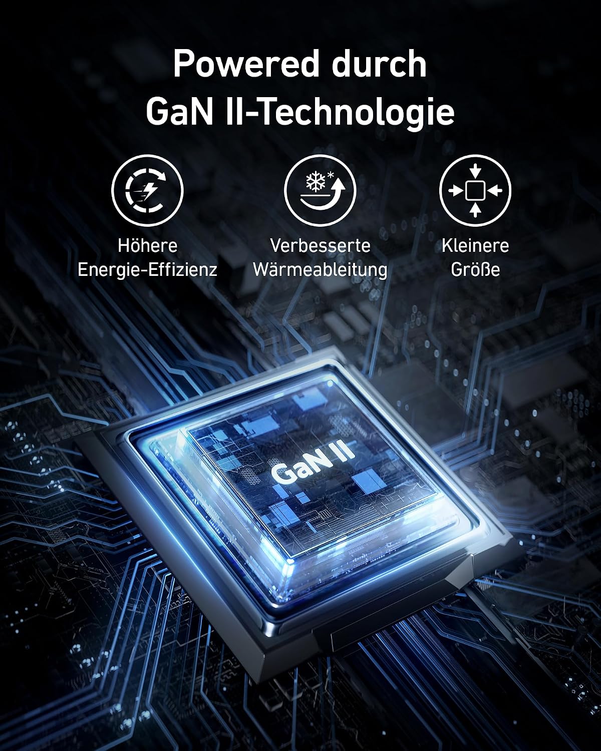 Detalle de Anker Nano II 65W USB C Ladegerät – 3-Port PPS Schnellladegerät, kompakt und zuverlässig