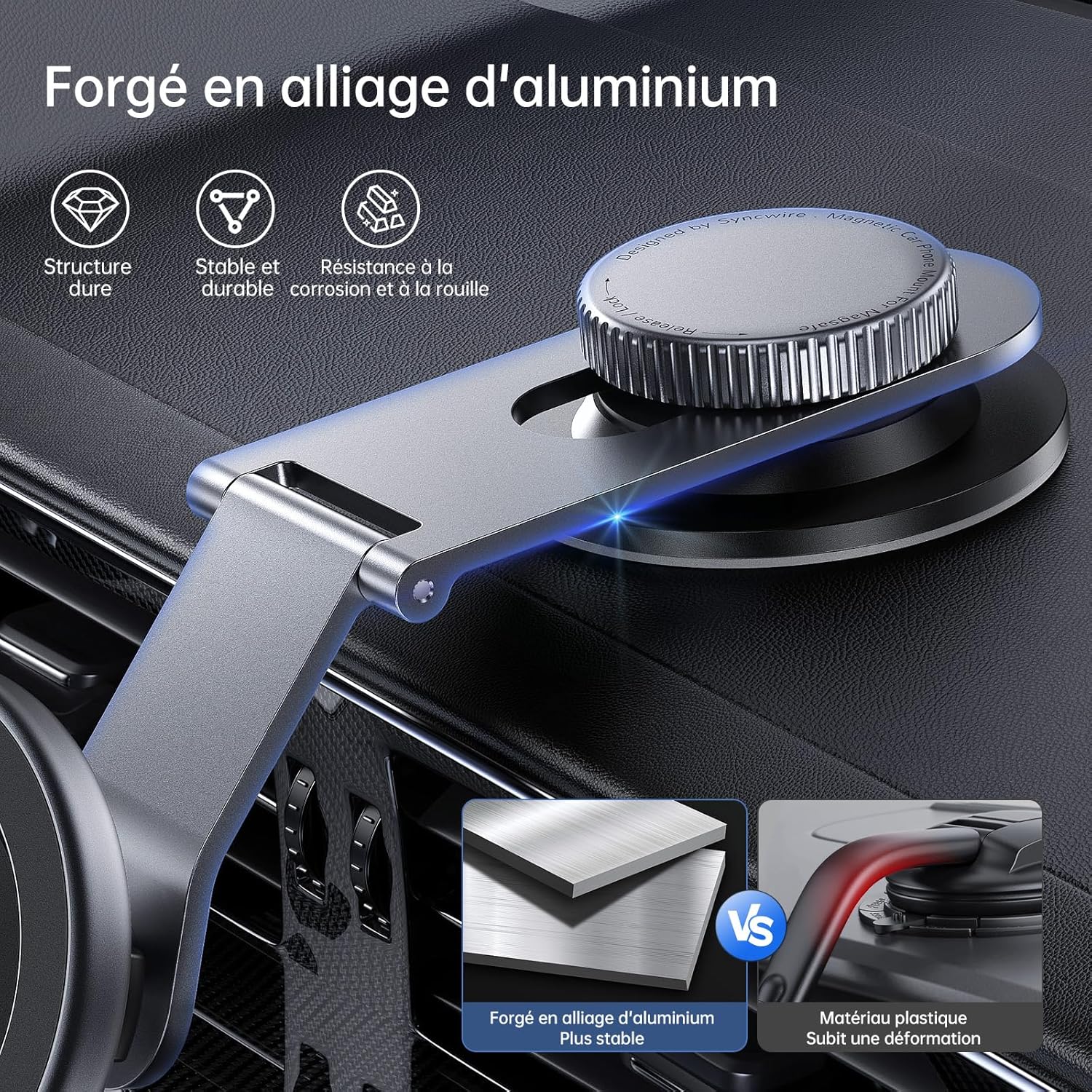 Detalle de SYNCWIRE MagSafe Handyhalterung fürs Auto mit Magnet und 3M-VHB-Klebefläche (für iPhone 13–17 und weitere Geräte)