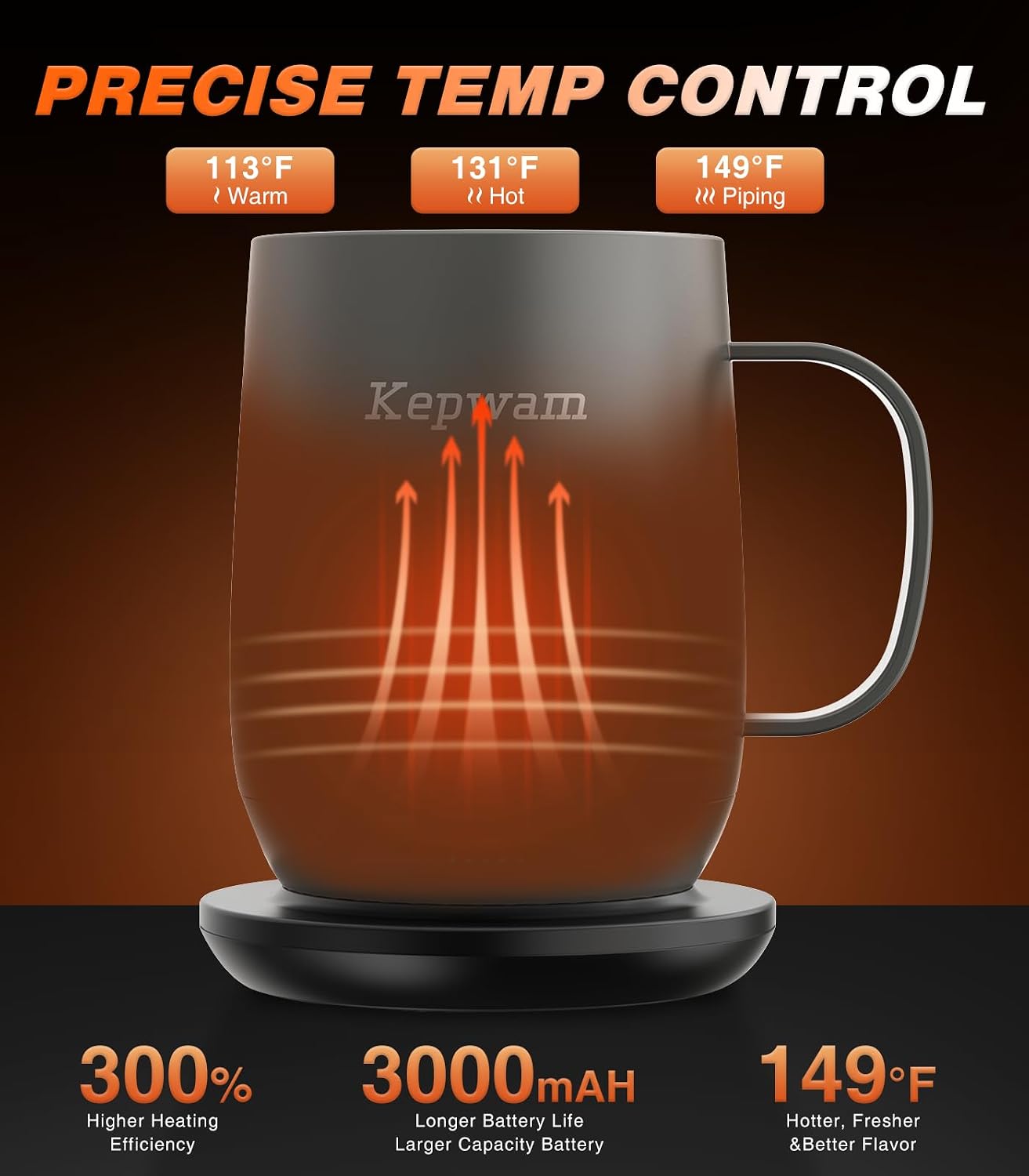 Thumbnail 1 de Kepwam T2 Self-Heating Coffee Mug 16oz, 150 Min