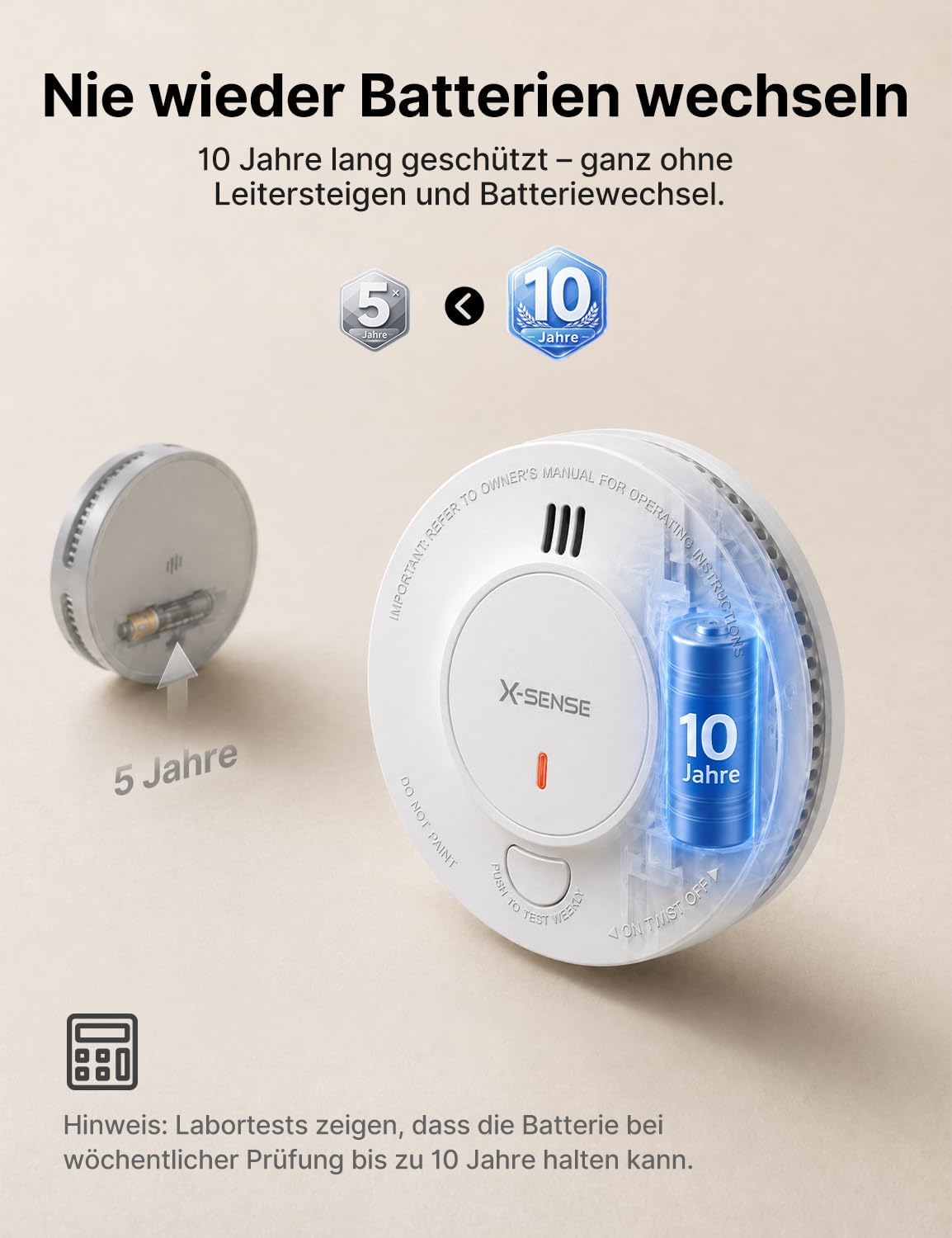 Detalle 2 de X-Sense SD19-MN61 Rauchmelder 10 Jahre 🚨