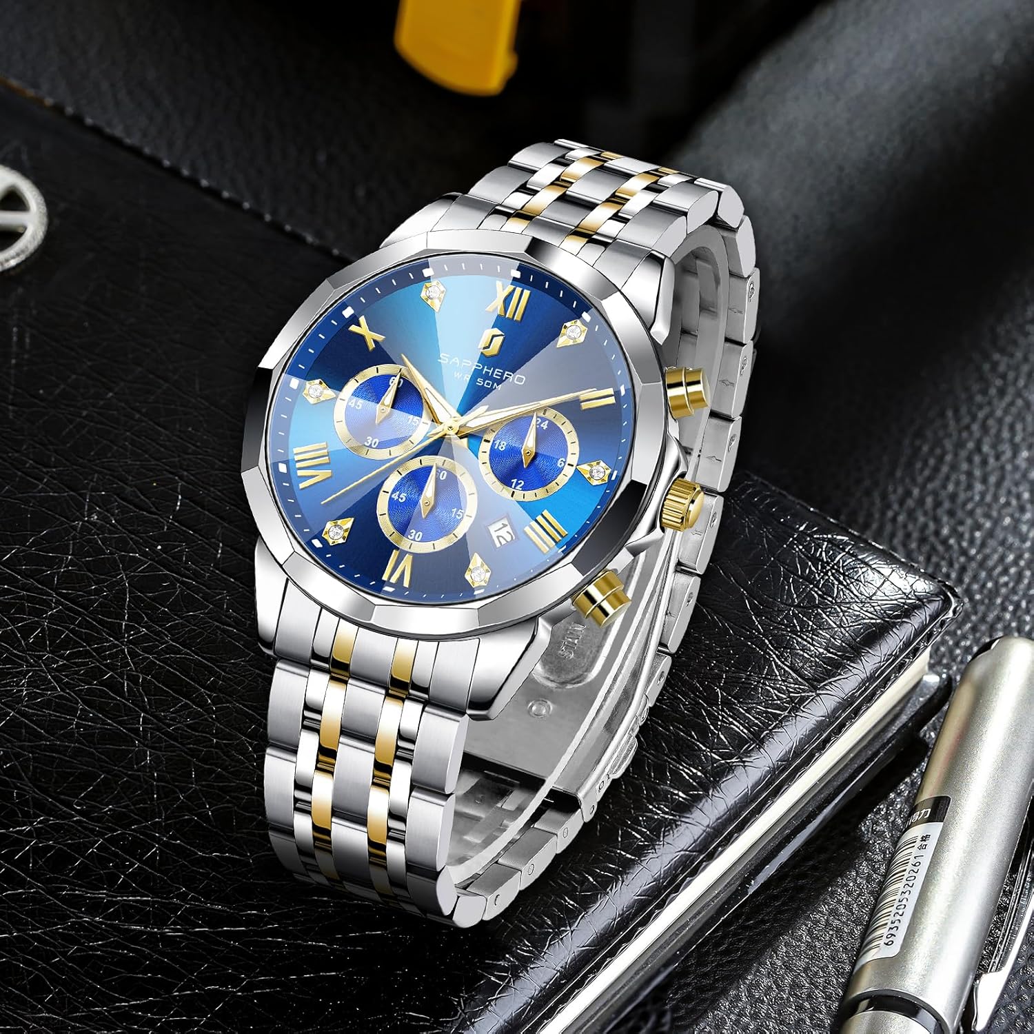 Thumbnail 5 de SAPPHERO Orologio Uomo Cronografo 50M