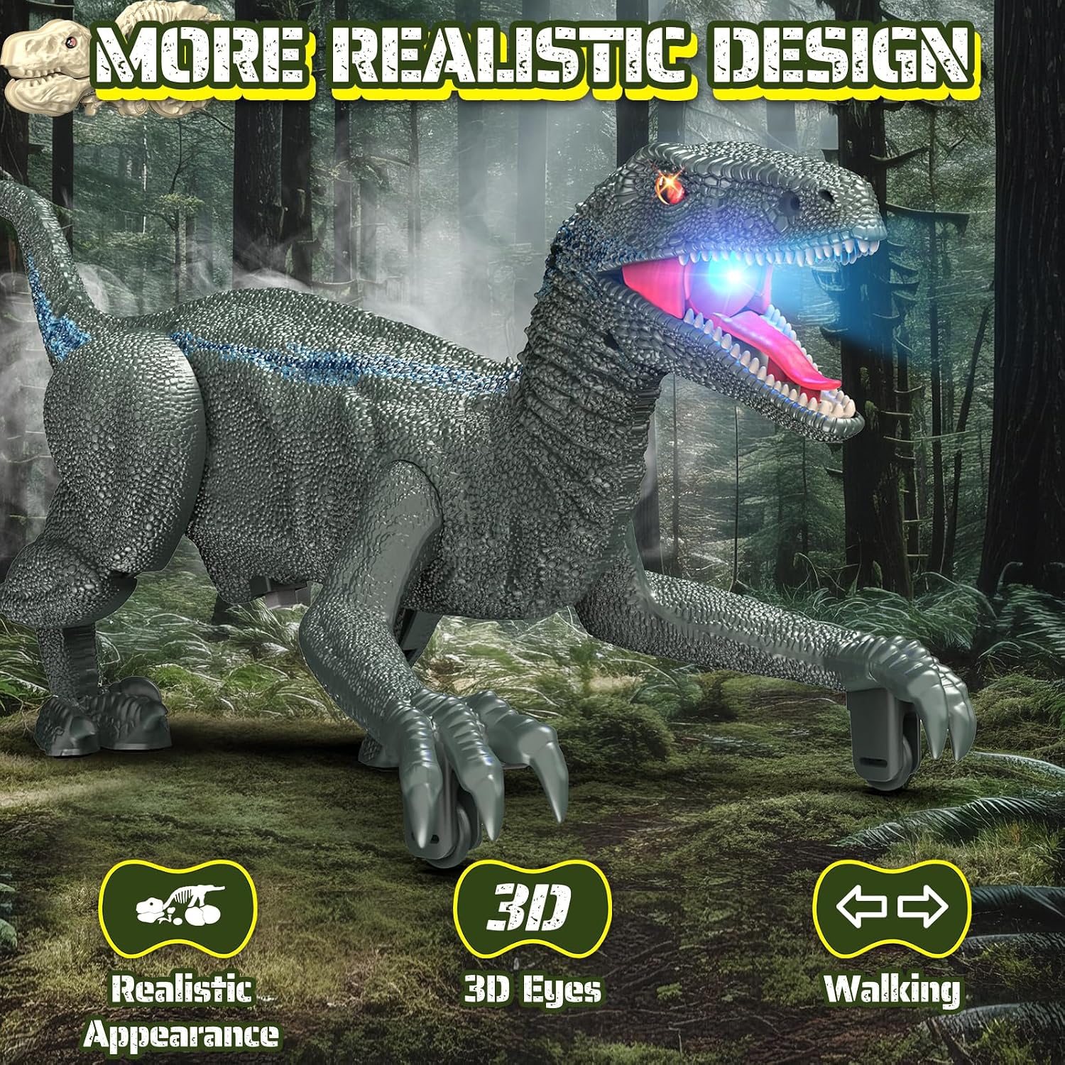 Detalle de J Rootage SM012S Remote Control Dinosaur Toy with 3 Sound Effects