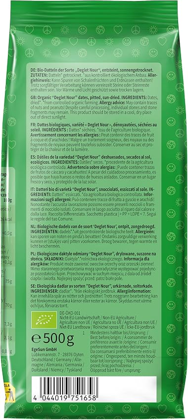 Detalle de Mundo Feliz Dátiles Ecológicos Sin Hueso 2x500g 🍈
