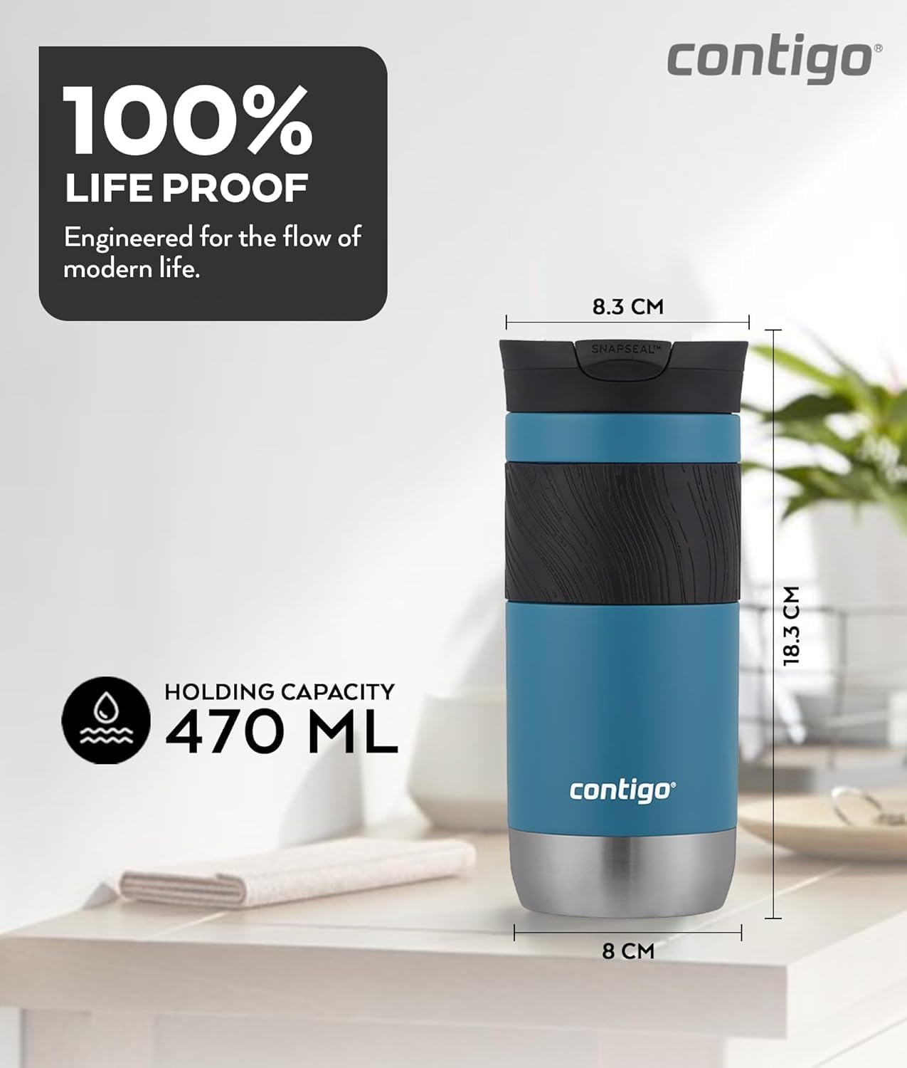 Thumbnail 3 de Byron 2.0 SNAPSEAL Travel Mug, 470 ml