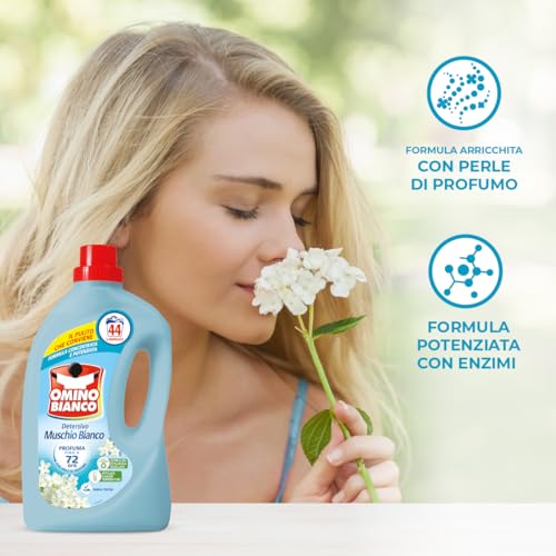 Detalle de Omino Bianco Detersivo Lavatrice Muschio Bianco – 3 x 1760 ml (132 lavaggi)