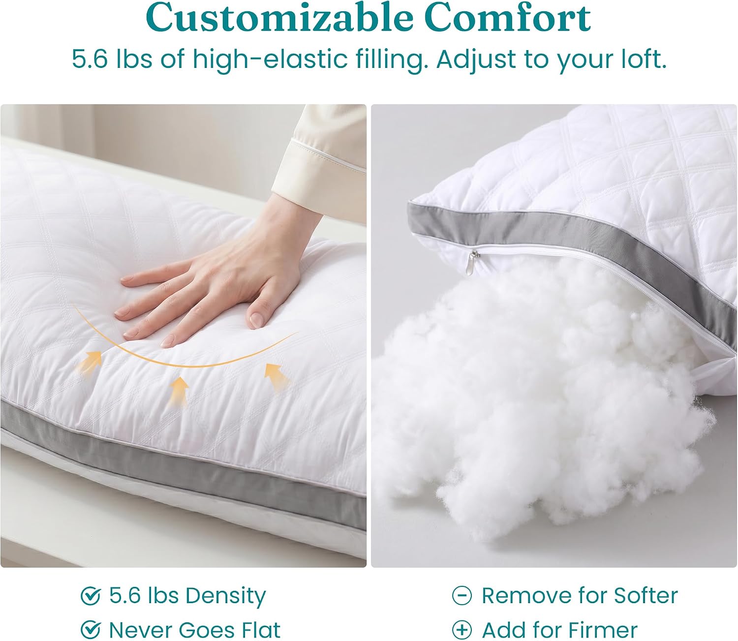 Thumbnail 3 de Oubonun Adjustable Full Body Pillow for Side Sleepers, Polyester Fill