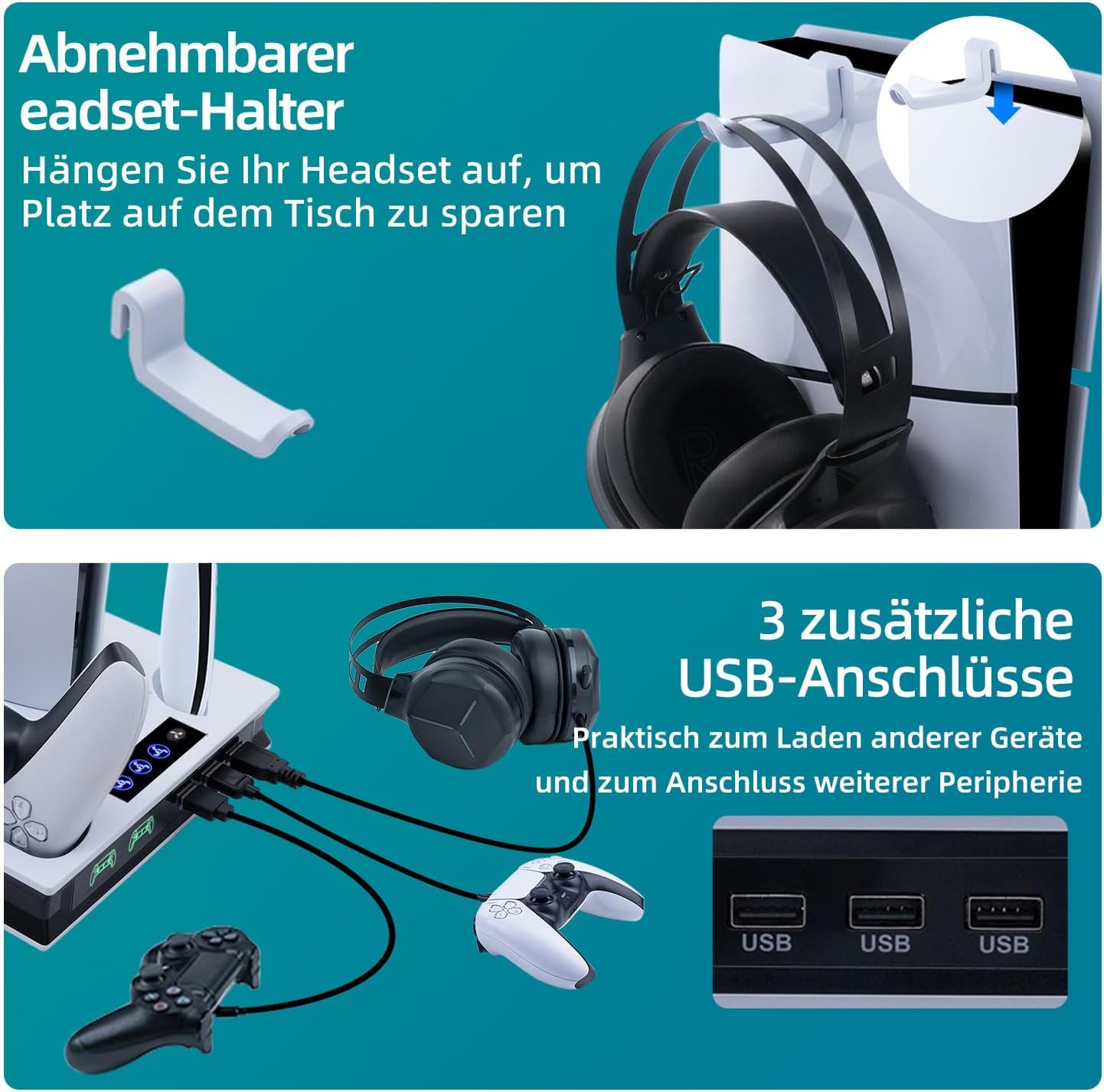 Detalle 2 de Tolesum PS5 Standfuß mit Lüfter