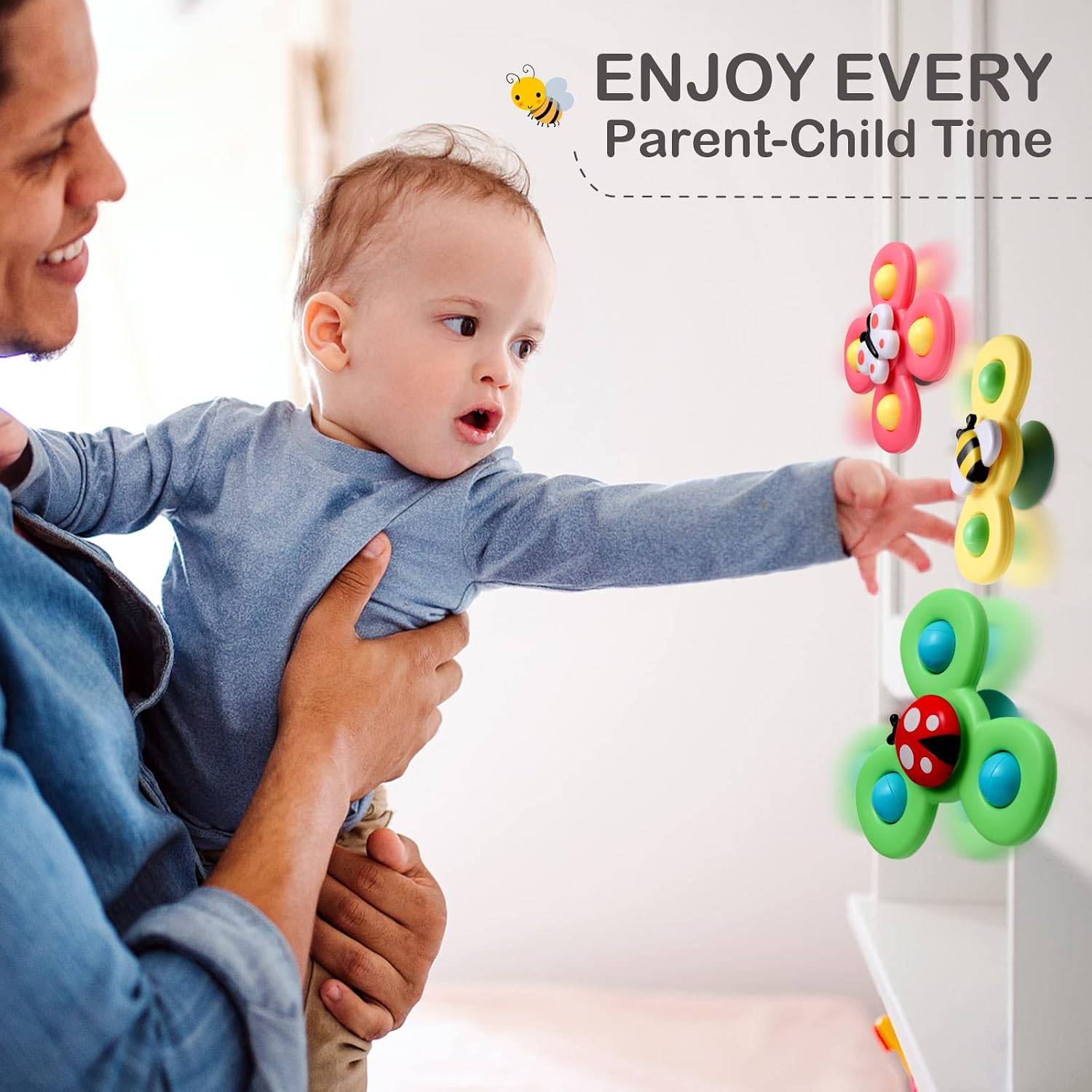 Thumbnail 4 de Hooku 3-Piece Suction Spinner Toys for Toddlers 🎲