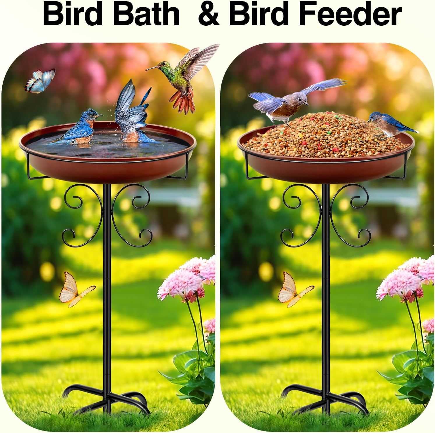 Thumbnail 3 de Mngren Vogeltränke Stehend – standfestes Metall-Vogelbad für Garten und Außenbereich