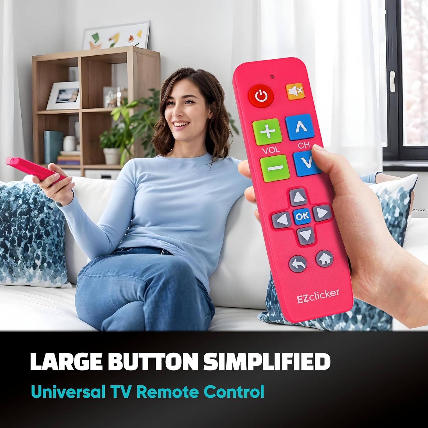 Thumbnail 1 de EZclicker Big Button Universal TV Remote (Pink) — Simple, Big-Button Control for Seniors