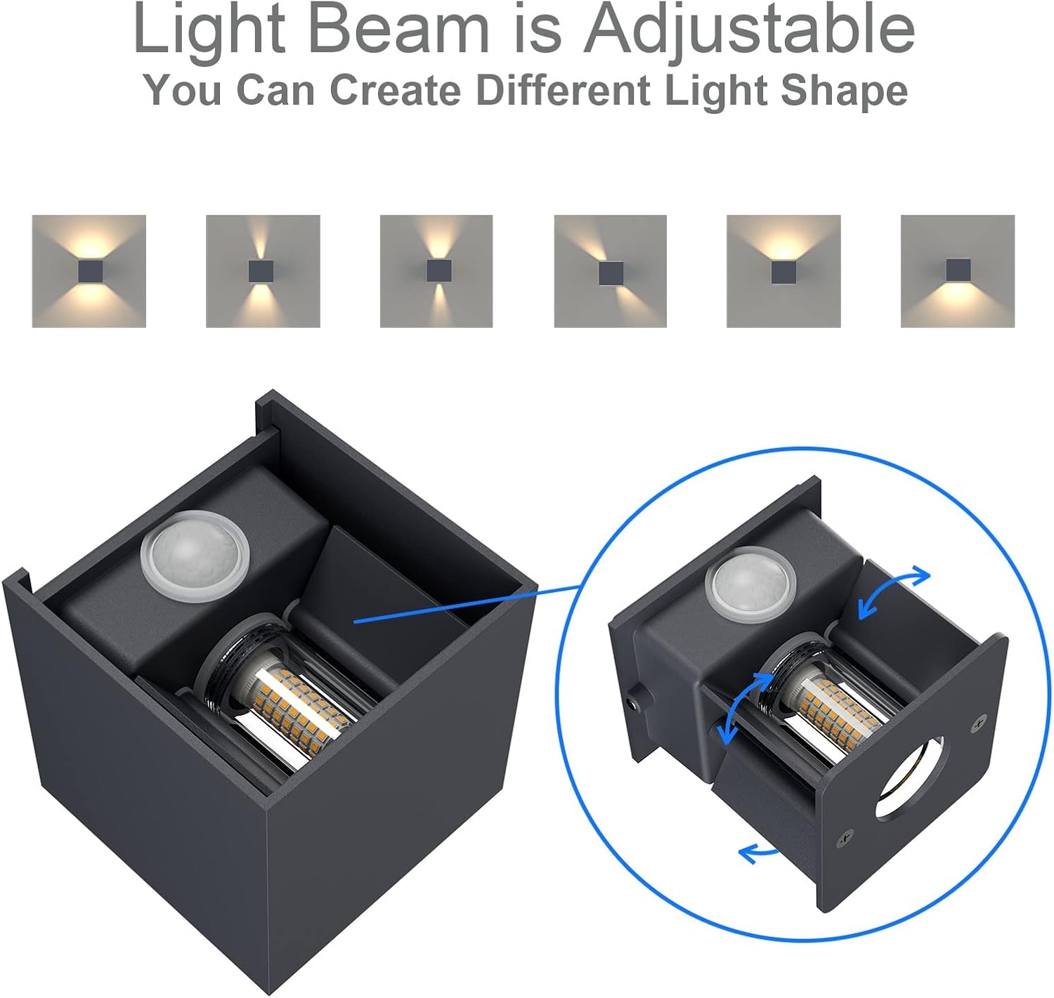 Thumbnail 2 de Klighten LED Wandleuchte 2er Set Bewegungsmelder