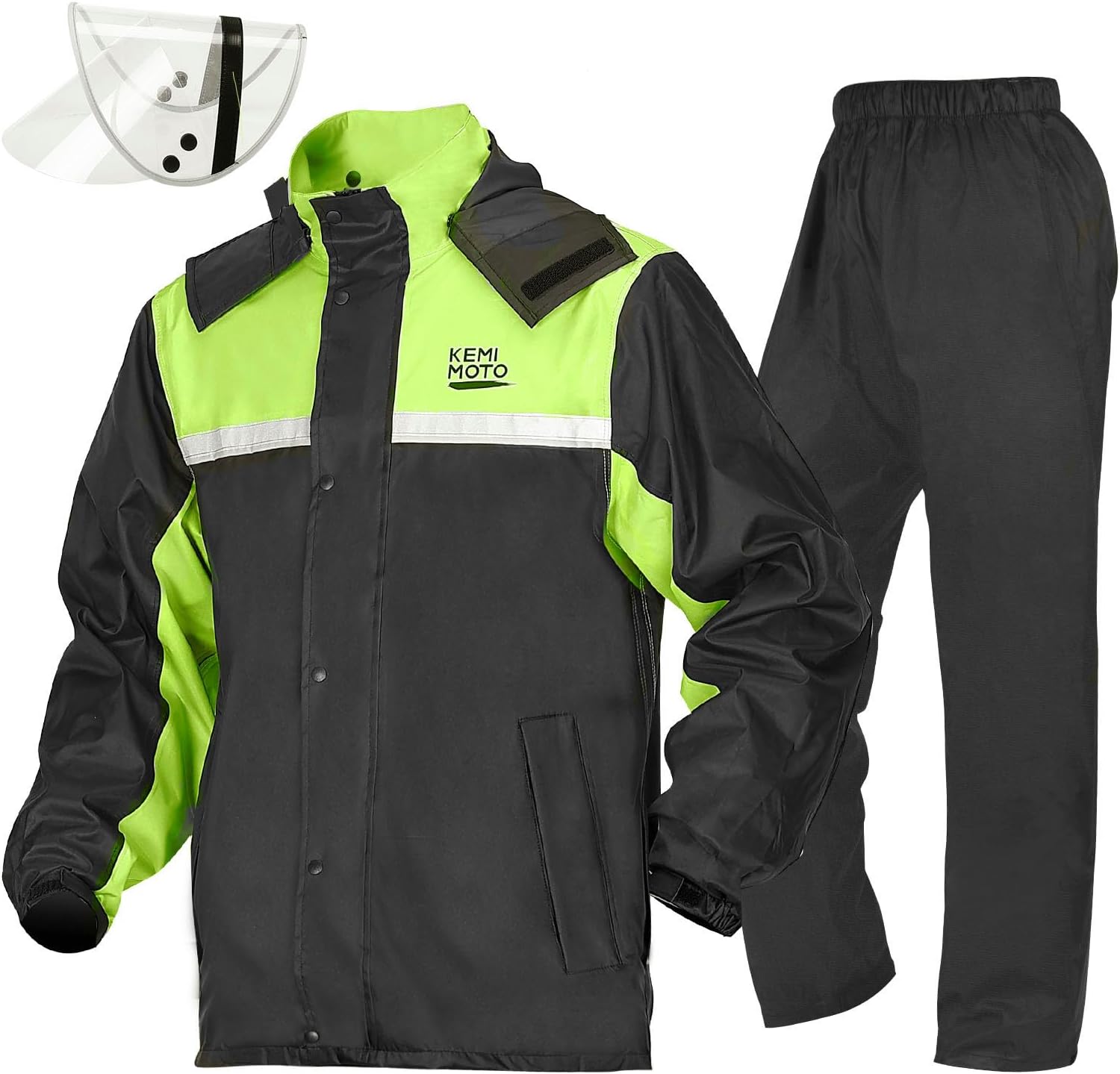 Thumbnail 6 de KEMIMOTO Rain Suit for Men: 2-Piece Waterproof Motorcycle Rain Gear (Black, Size L)
