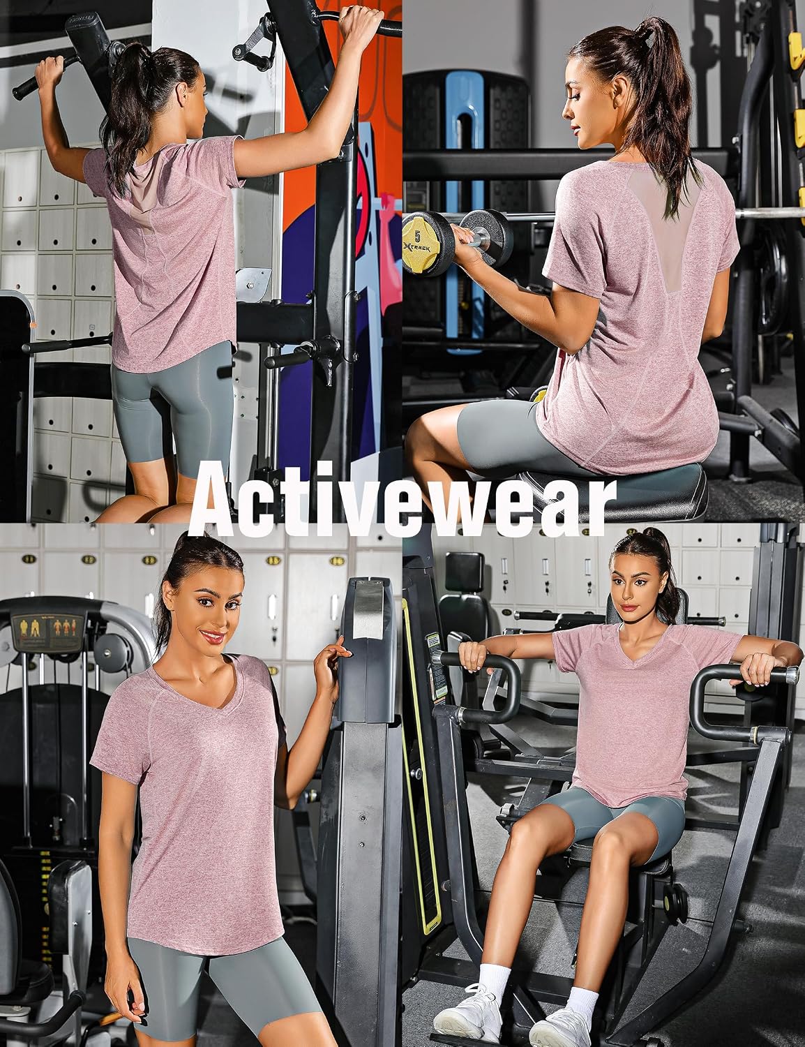 Thumbnail 4 de Wayleb Sportshirt Damen Kurzarm V-Ausschnitt – Leichtes, atmungsaktives Lauf- und Fitnessshirt