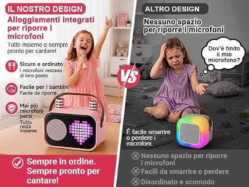 Thumbnail 9 de JYX Karaoke D58-T con 2 Microfoni e Altoparlante Bluetooth 5.3 – Rosa