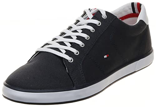 Detalle de Tommy Hilfiger H2285arlow: zapatilla vulcanizada de algodón para hombre en azul Midnight