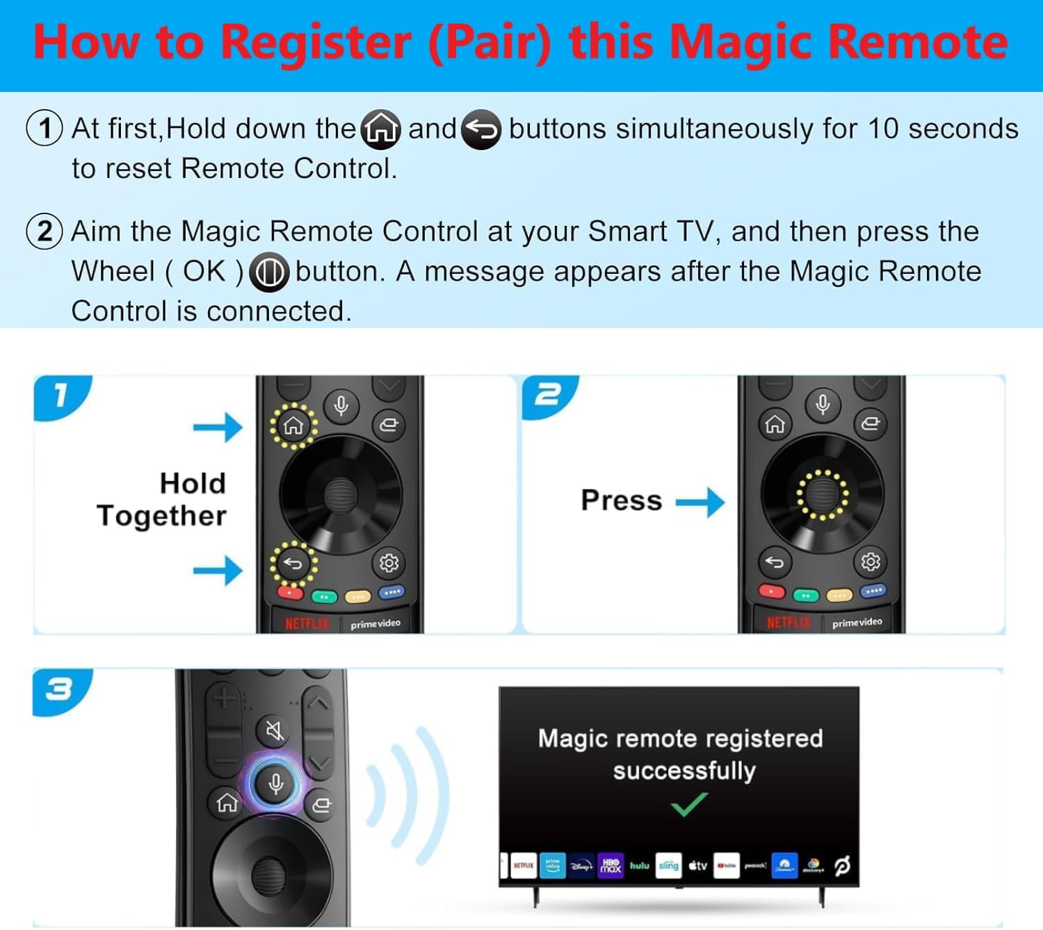 Detalle de Magic Remote Control for LG Smart TV Replacement AN-MR21GA/MR22GA/MR23GA/MR24GA/GN