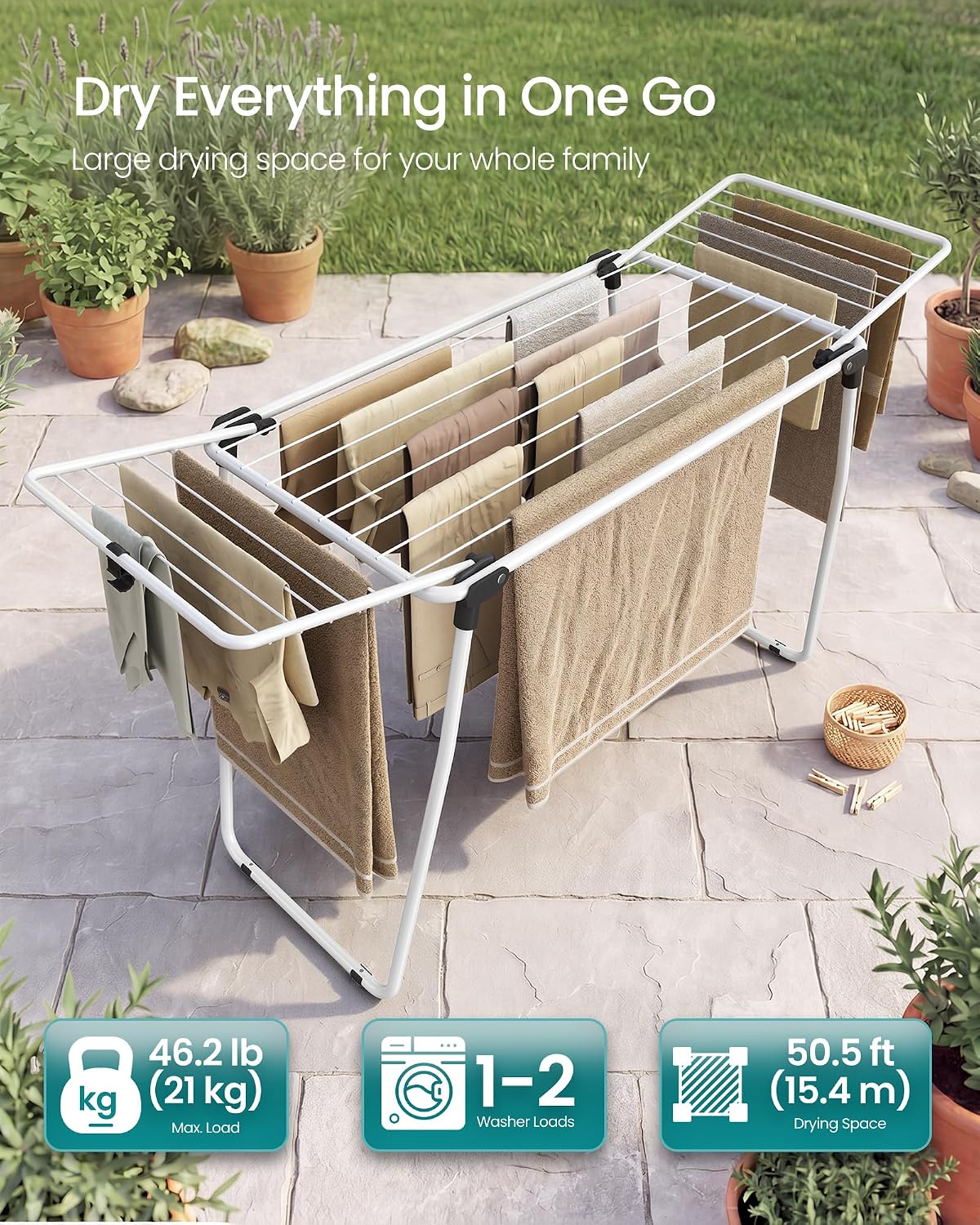 Detalle de SONGMICS Clothes Drying Rack ULLR520WK01