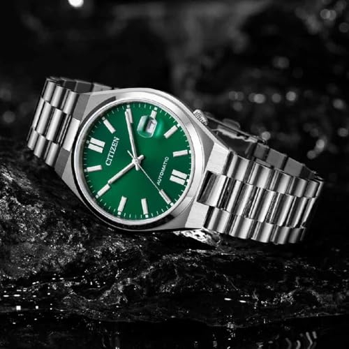 Detalle 2 de Citizen NJ0150-81X Acero Verde: Reloj Automático de hombre, elegante y sobrio