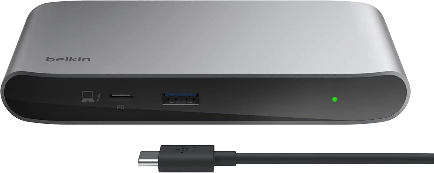 Detalle de Belkin INC013qcSGY-A Thunderbolt 4ドッキングステーション 5-in-1、96W PD給電・デュアル4K対応