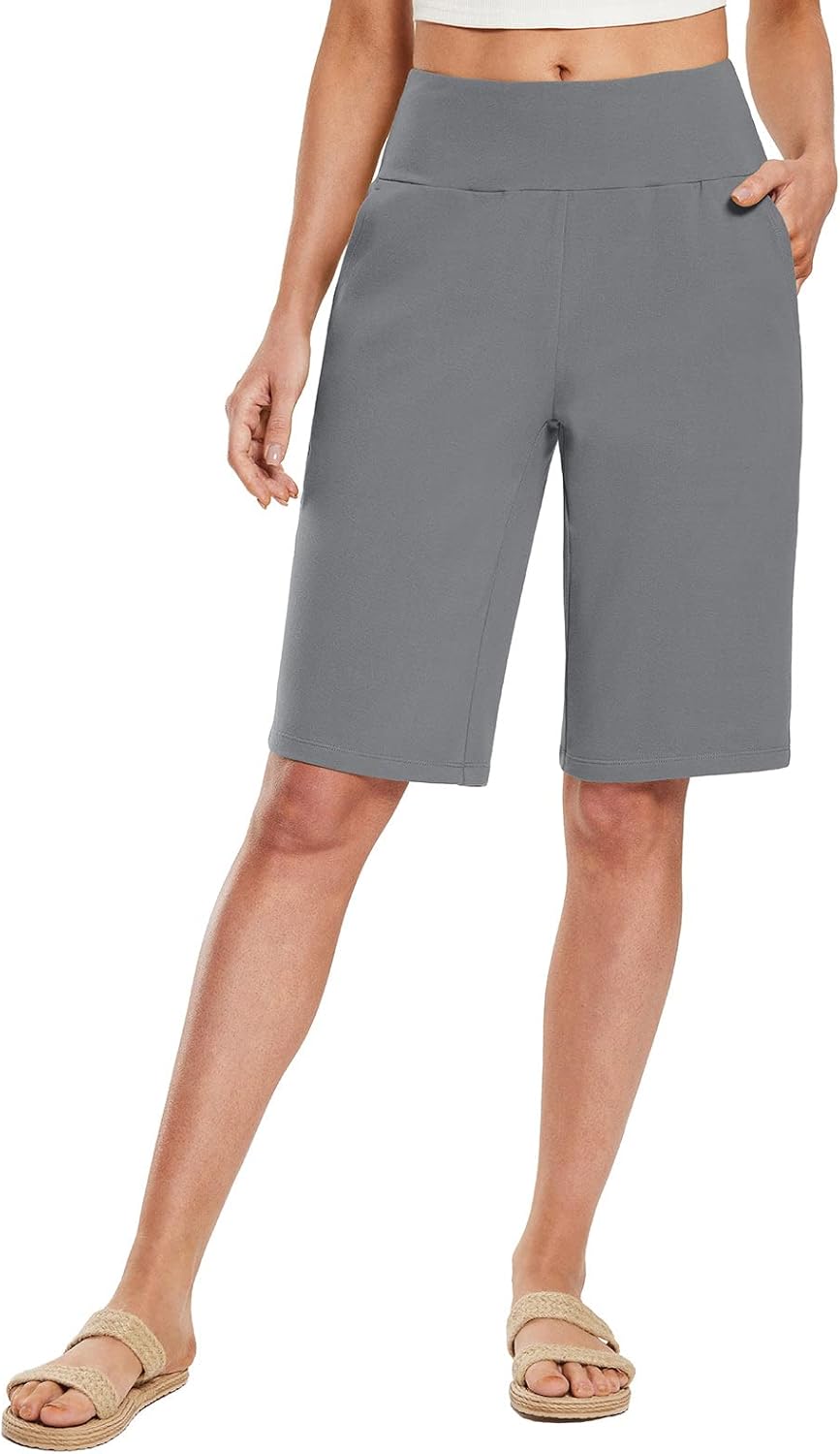 Thumbnail 6 de Baleaf Women's 12" Long Bermuda Shorts – High-Waisted Cotton with Pockets