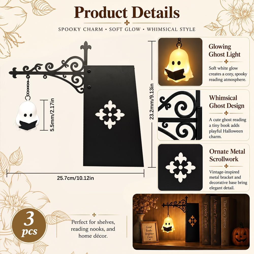 Detalle de HuaMuDM HuaMuDM01 – dekoracyjne oświetlenie półki LED, 3 sztuki, metal