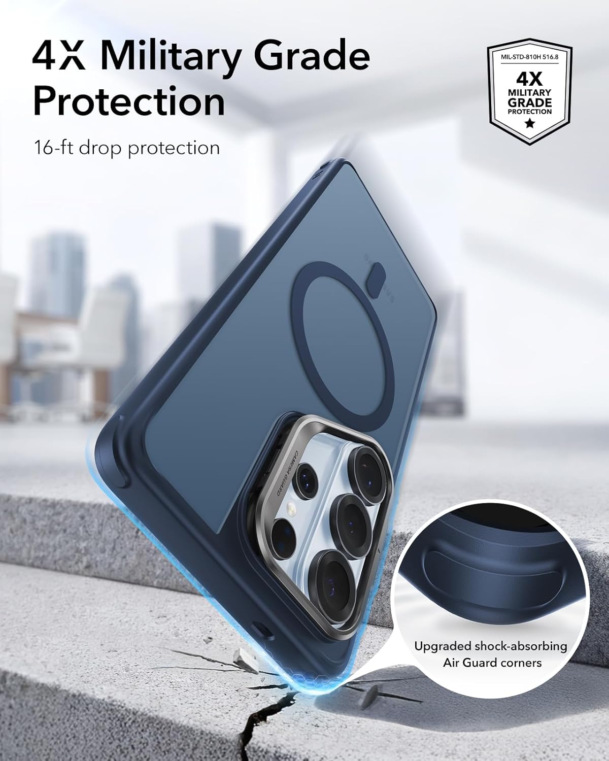 Thumbnail 2 de ESR for Samsung Galaxy S26 Ultra Phone Case with Stash Stand (MagSafe compatible) – Frosted Blue