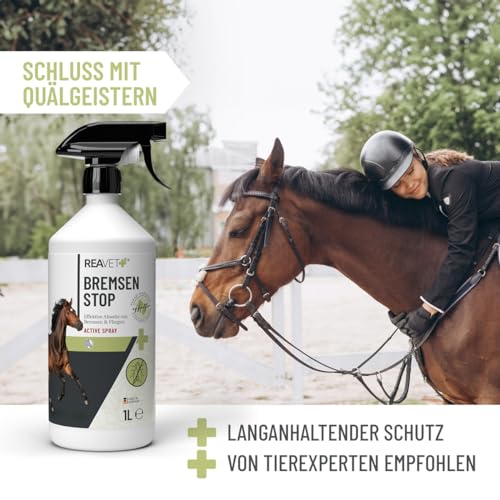 Detalle de ReaVET Bremsen Stop Spray für Pferde 1L – TESTSIEGER mit Aloe Vera