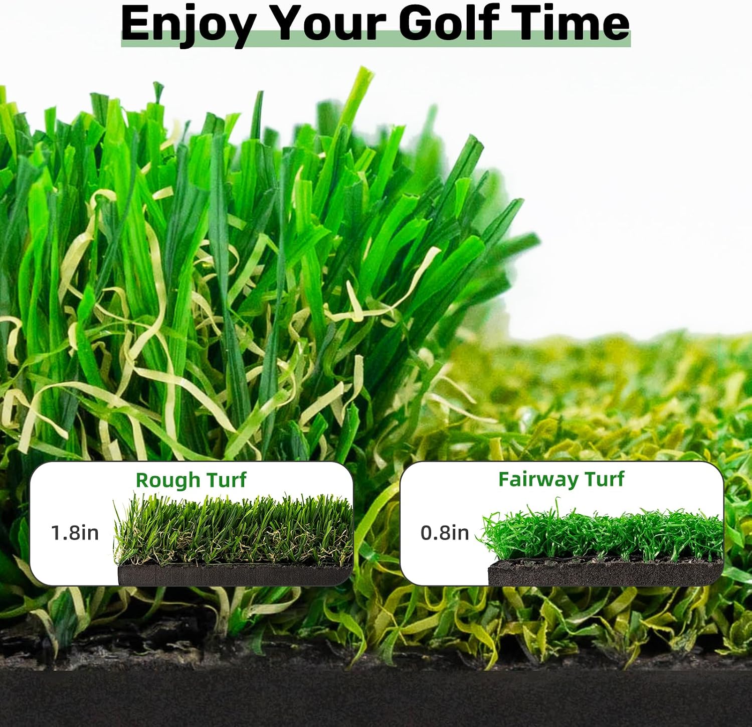 Detalle 1 de GearJoy Golf Practice Mat Set with Three Replacement Mats and Rubber Base
