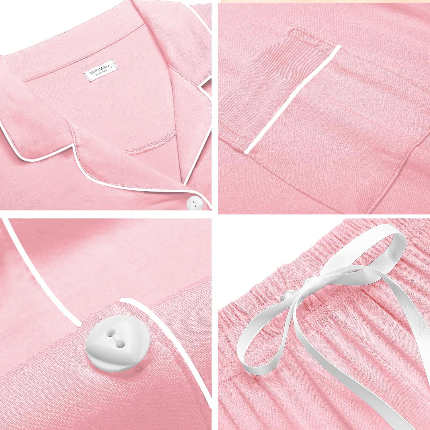 Thumbnail 4 de SWOMOG Button Down Pajama Set XS-3XL