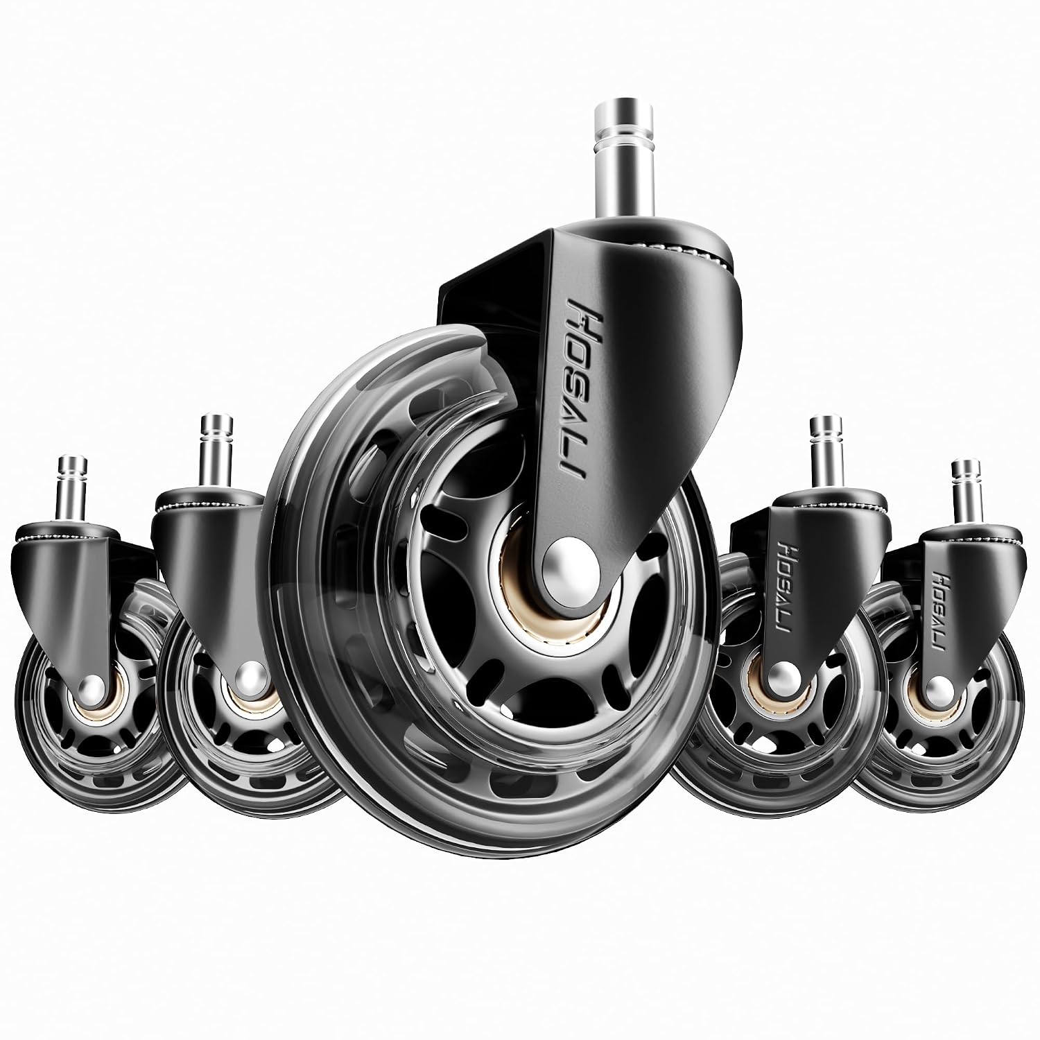 Detalle de HOSALI 3C11 Office Chair Wheels, 3-Inch Polyurethane Casters, Set of 5
