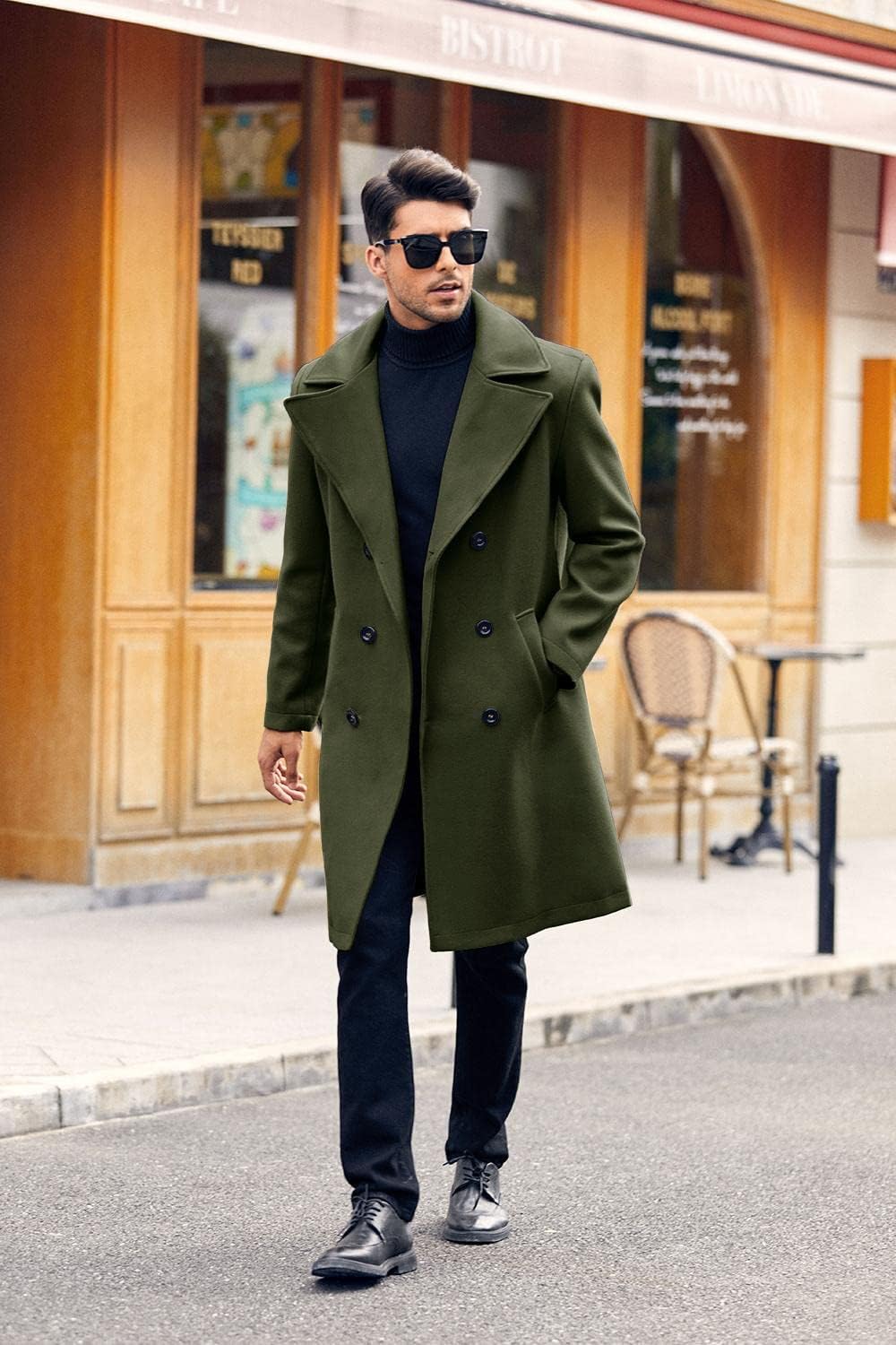 Detalle de Makkrom Men's Trench Coat, Polyester-Cotton Shell