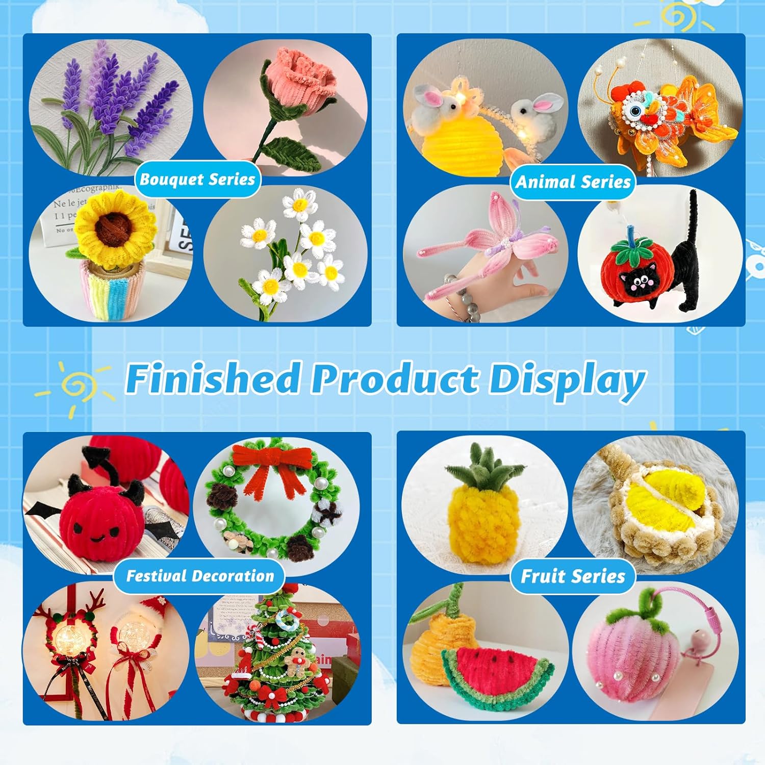 Thumbnail 6 de ZXIIXZ 200-Piece Pipe Cleaners (20 Colors) for Crafts, DIY Home Arts & Decorations