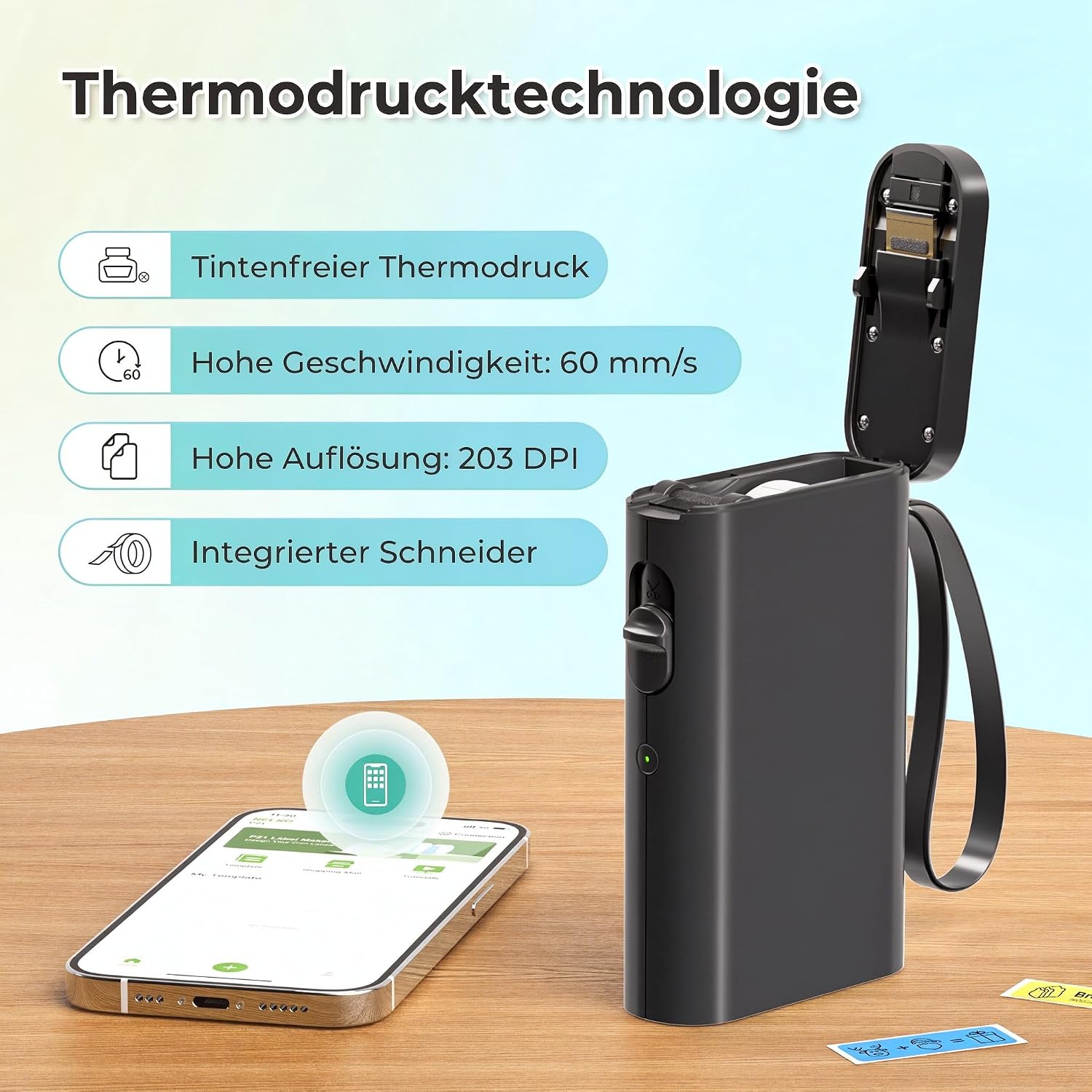 Thumbnail 4 de Nelko P21 Etikettendrucker Bluetooth 203 DPI