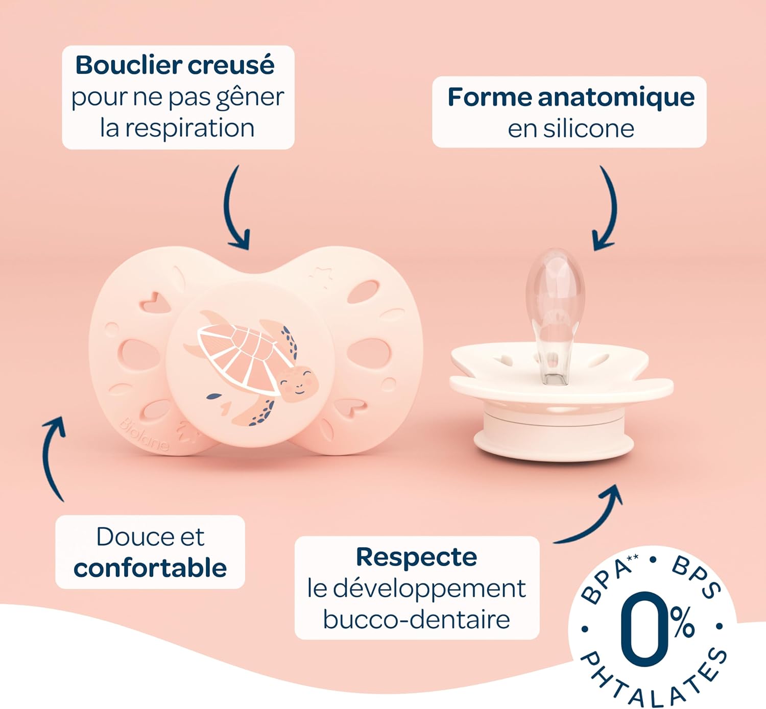 Thumbnail 3 de BIOLANE Tétines anatomiques animaux – Sucettes extra-fines 0 à 6 mois, rose et beige