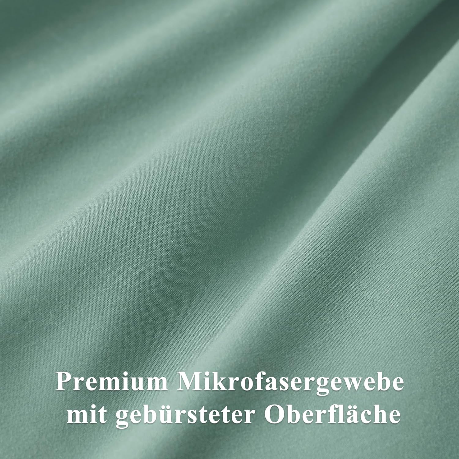Thumbnail 4 de Aisbo Kissenbezug 80x80 im 2er-Set (Kopf-/Dekokissen), Salbeigrün, Mikrofaser mit Reißverschluss, ÖKO-TEX