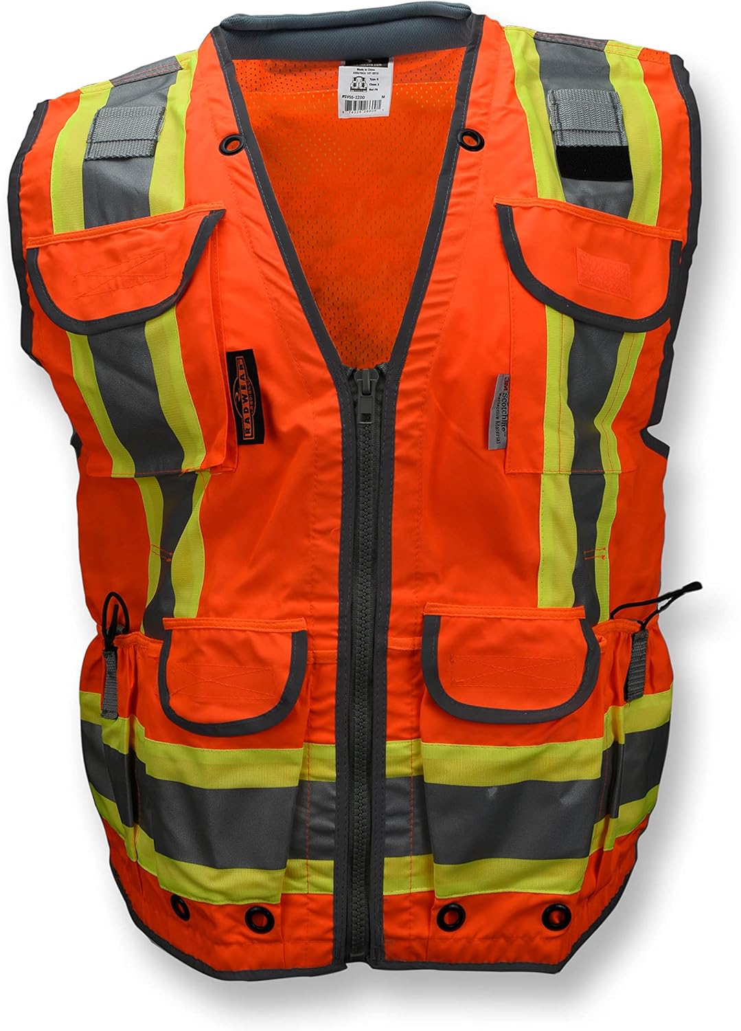 Thumbnail 1 de Radians SV55 Class 2 Heavy Woven Two Tone Engineer Vest with Padded Neck – Orange, Large