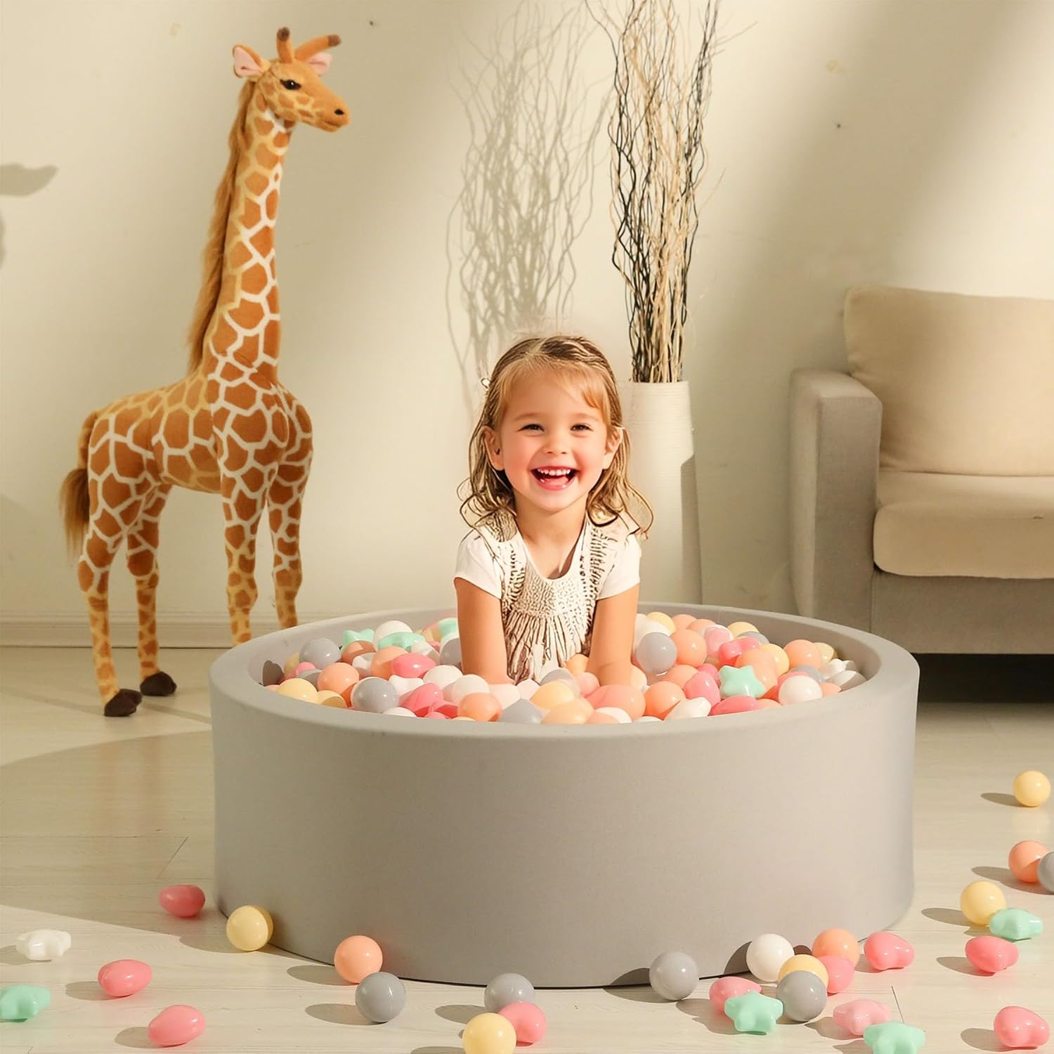 Detalle 2 de GOGOSO Ball Pit Balls (100pcs) Star & Heart Plastic Balls for Toddlers Kids