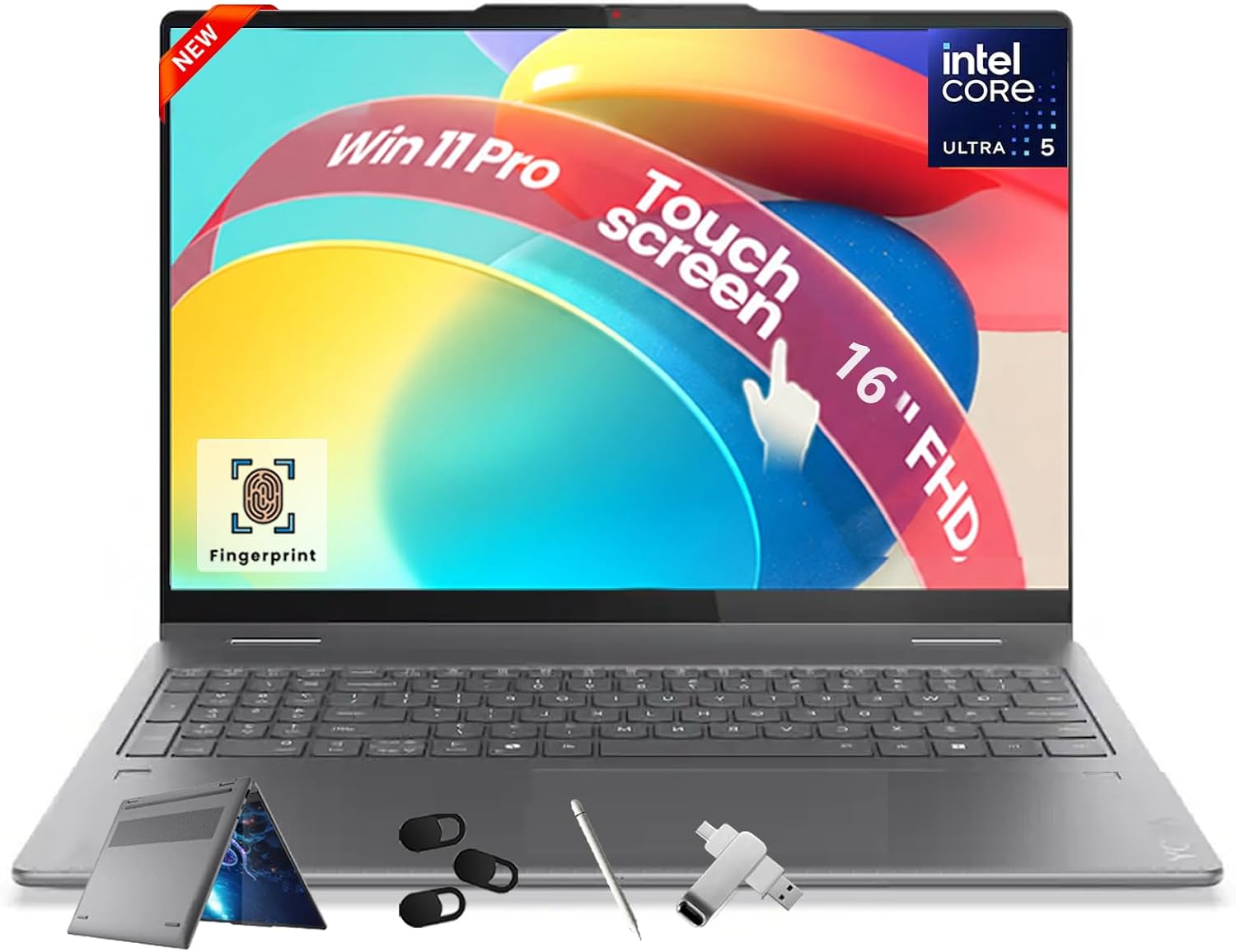 Detalle de Lenovo 2-in-1 laptop 16-inch