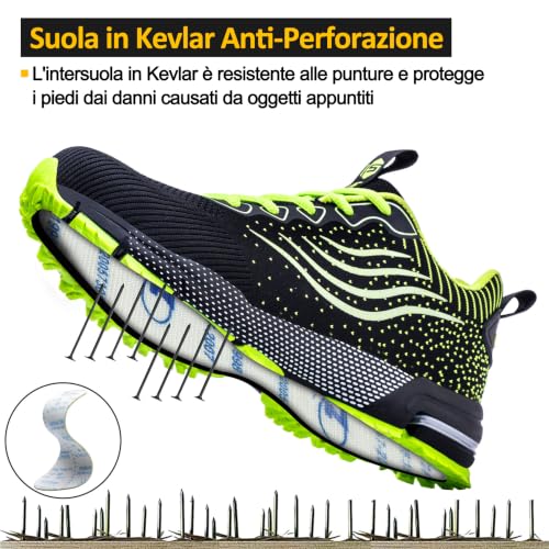 Thumbnail 3 de CYKYGGO Scarpe Antinfortunistiche da Uomo/Donna Verde EU 46: leggerezza, sicurezza e versatilità