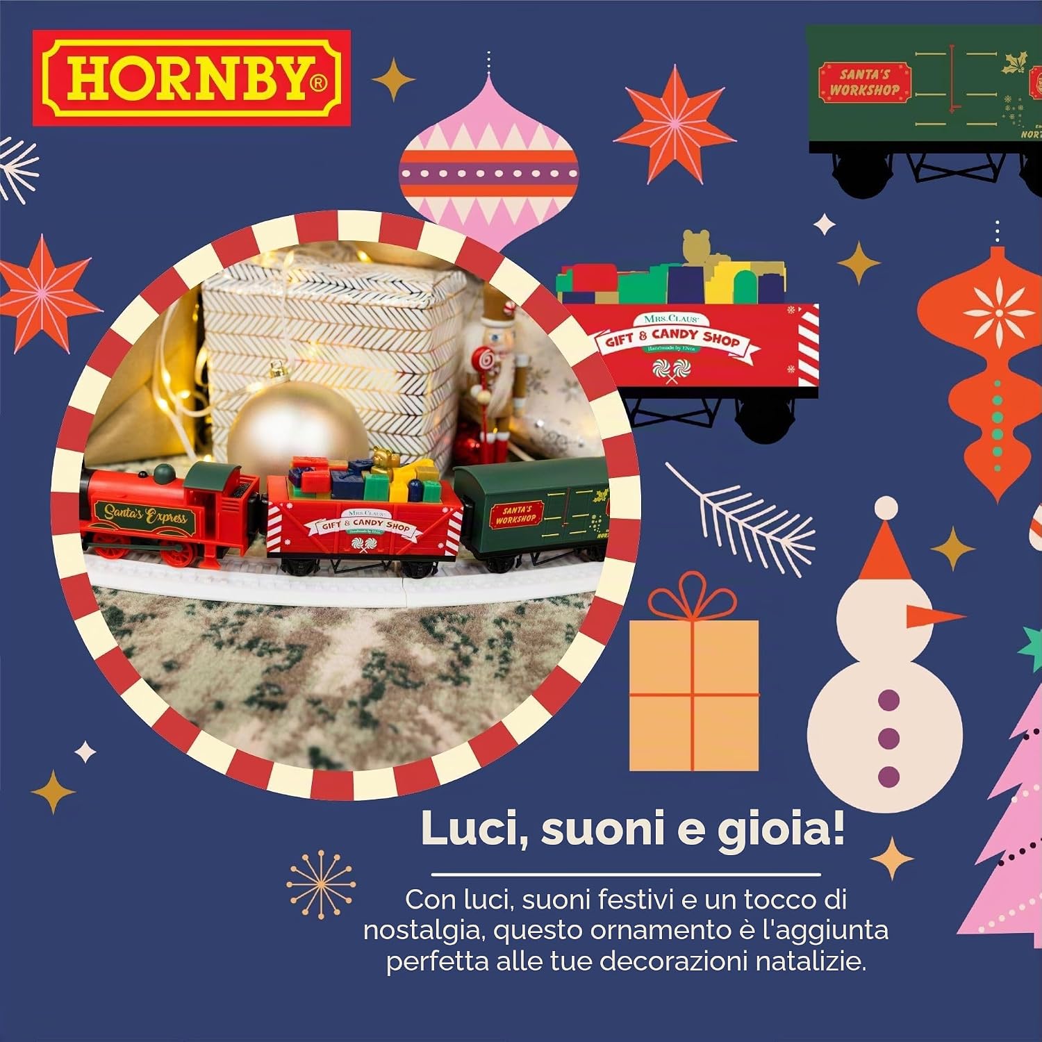 Detalle de Set di Treni a Batteria Ricaricabile Hornby R9363M Santa's Express